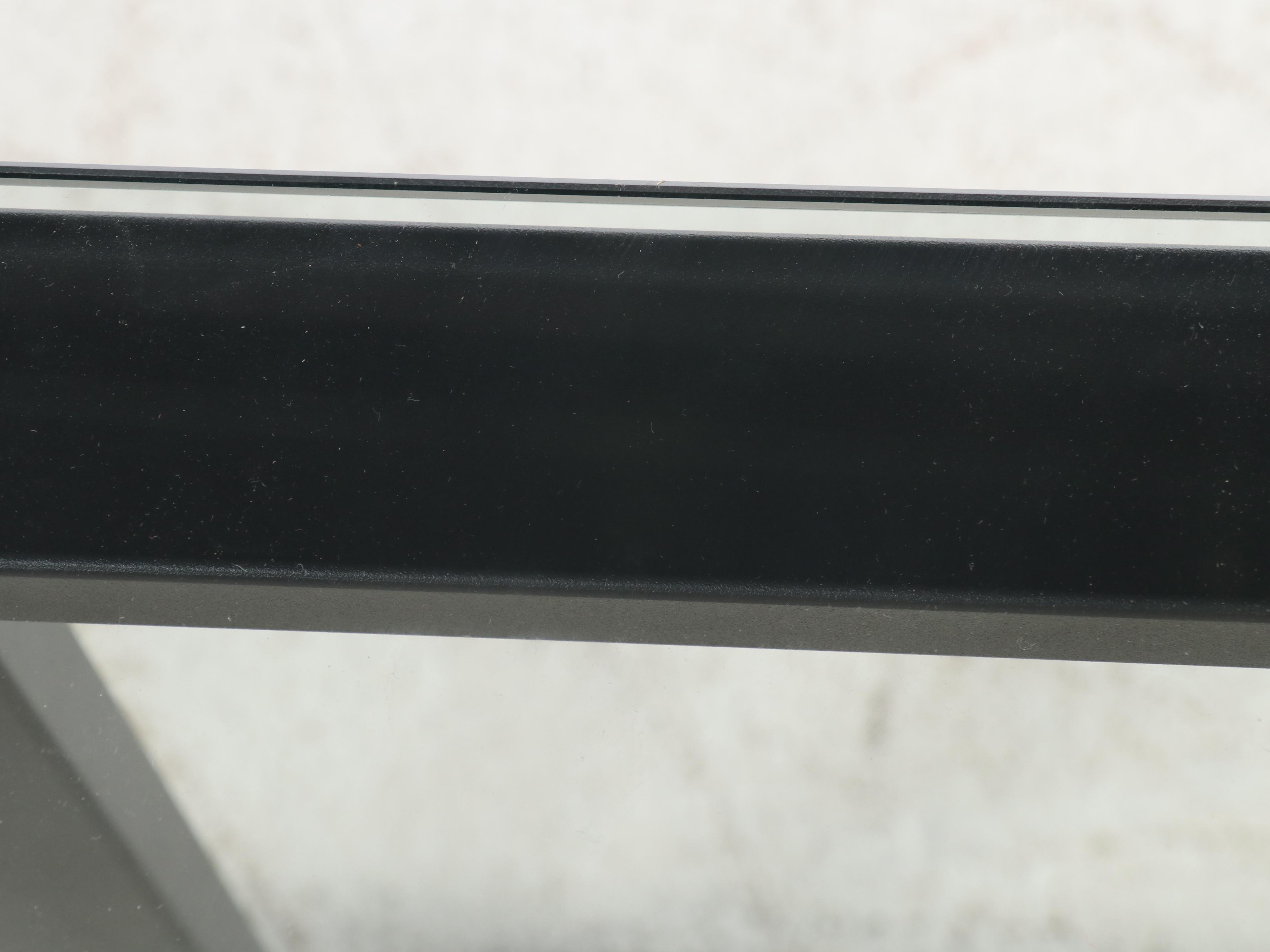 Contemporary Modern Metal Frame L-Shaped Desk with Glass Top