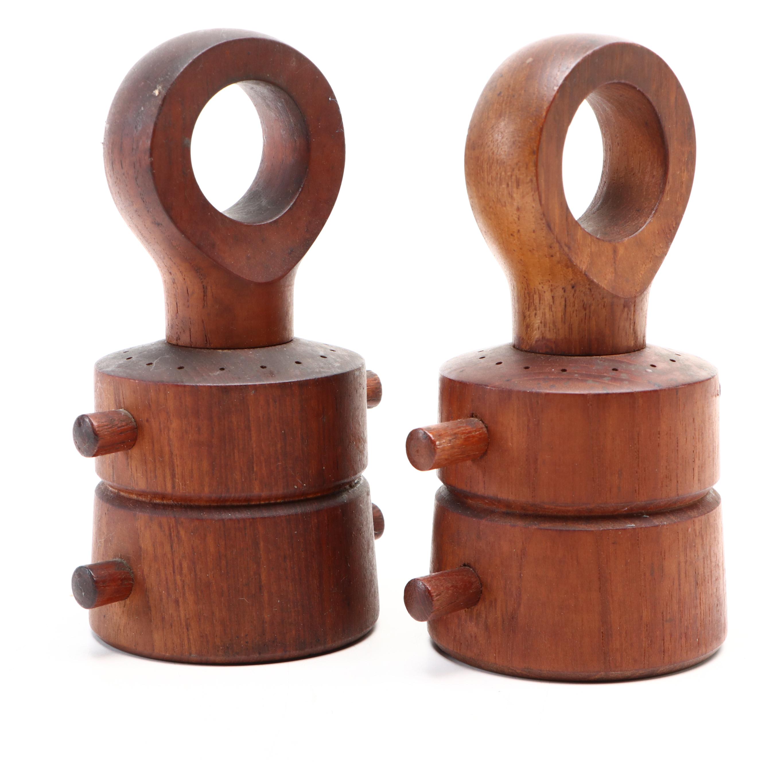 Jens Quistgaard Style Danish Modern Teak "Anchor" Salt and Pepper Set