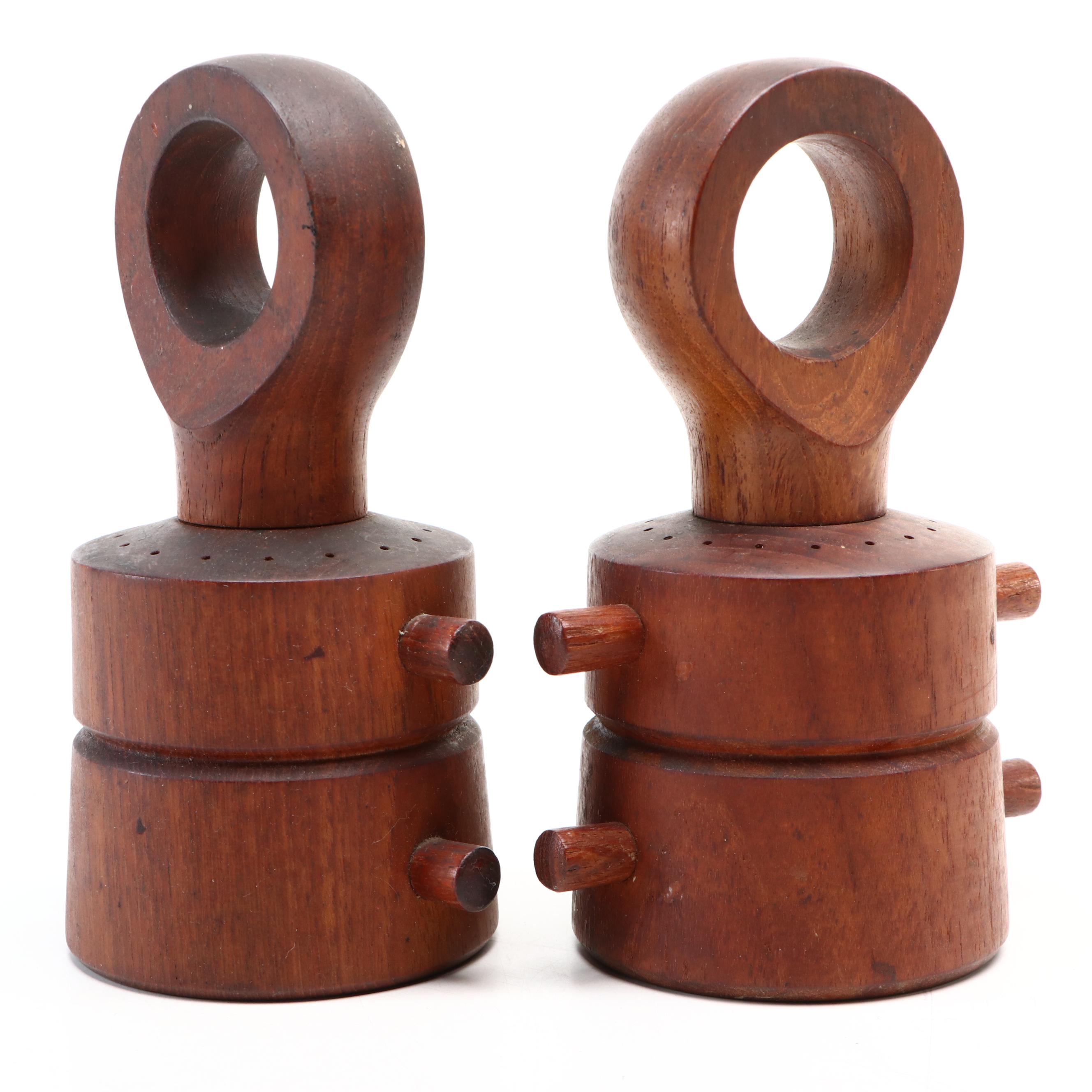 Jens Quistgaard Style Danish Modern Teak "Anchor" Salt and Pepper Set