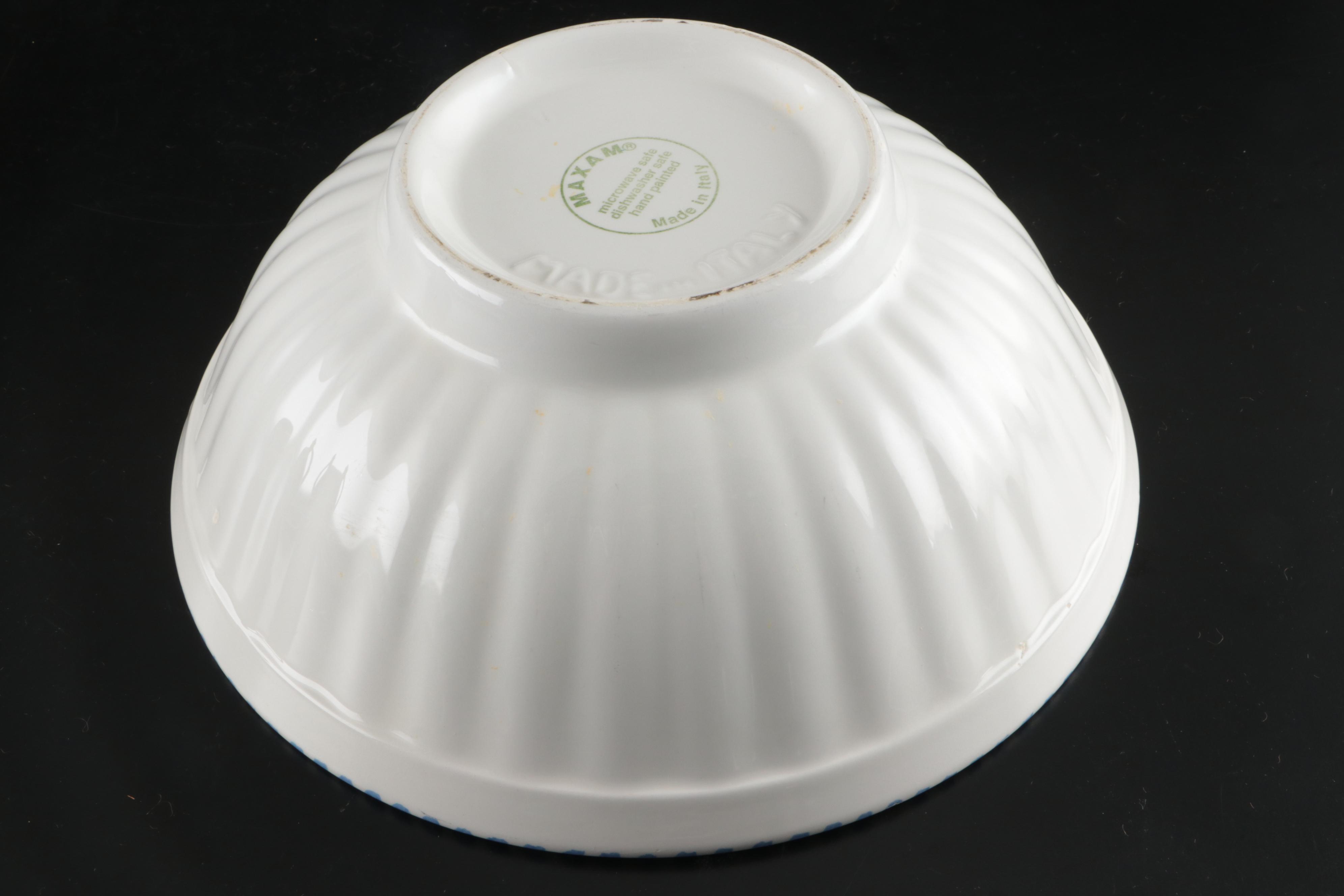 Maxam "Mediterranean" Ceramic Bowls with Floral Jug