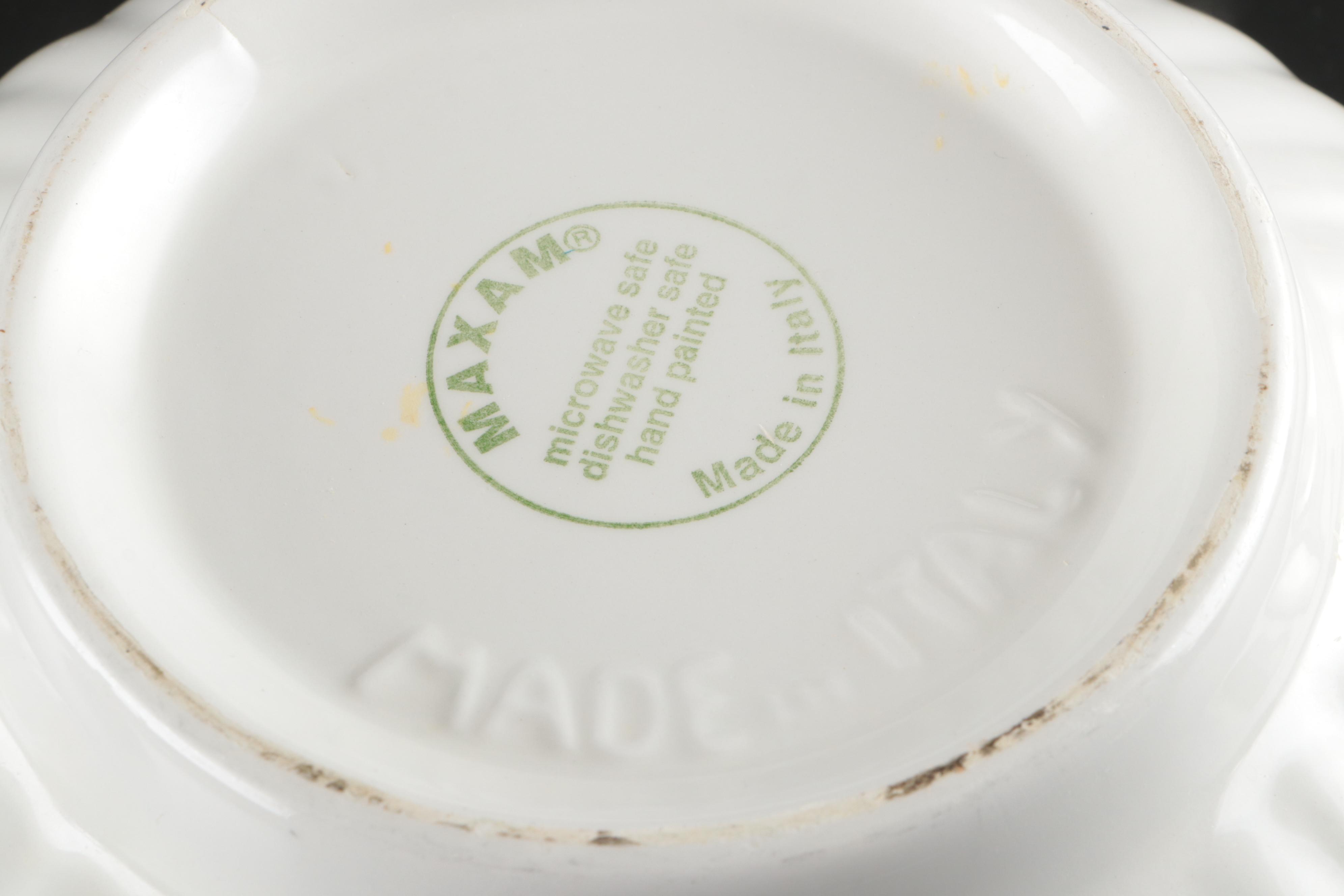 Maxam "Mediterranean" Ceramic Bowls with Floral Jug