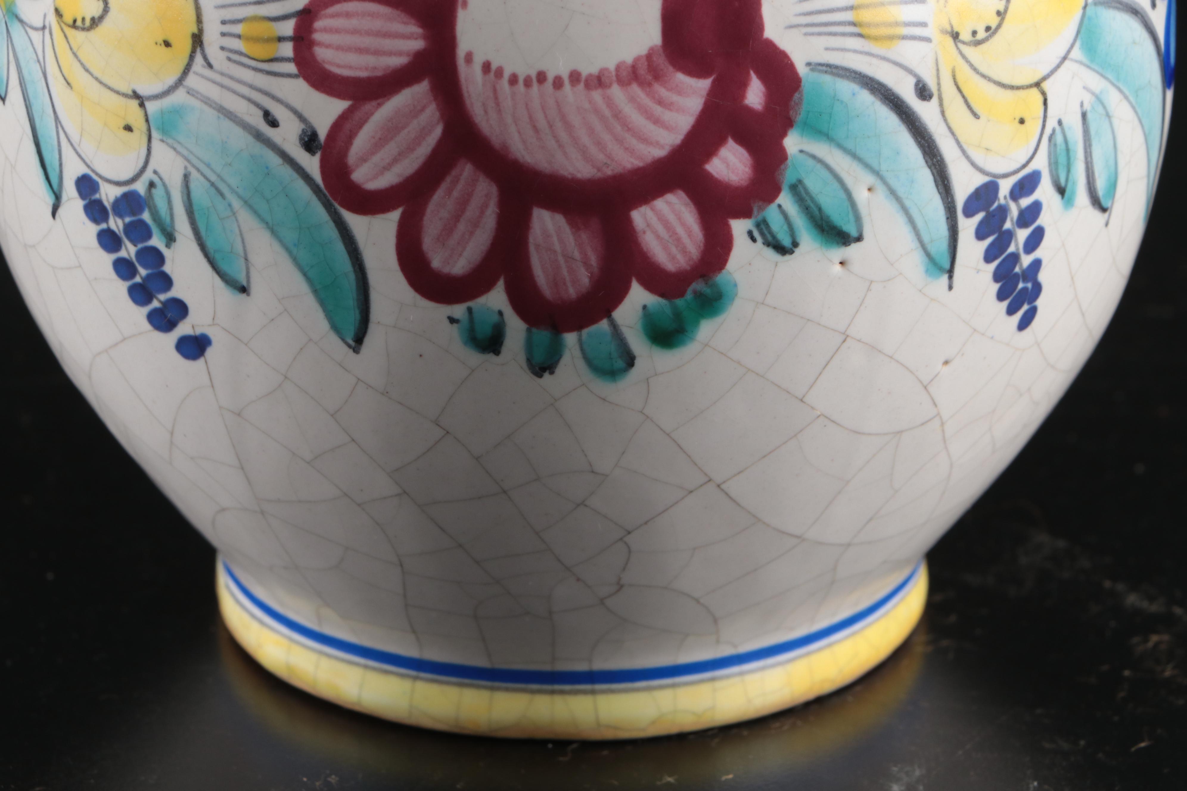 Maxam "Mediterranean" Ceramic Bowls with Floral Jug