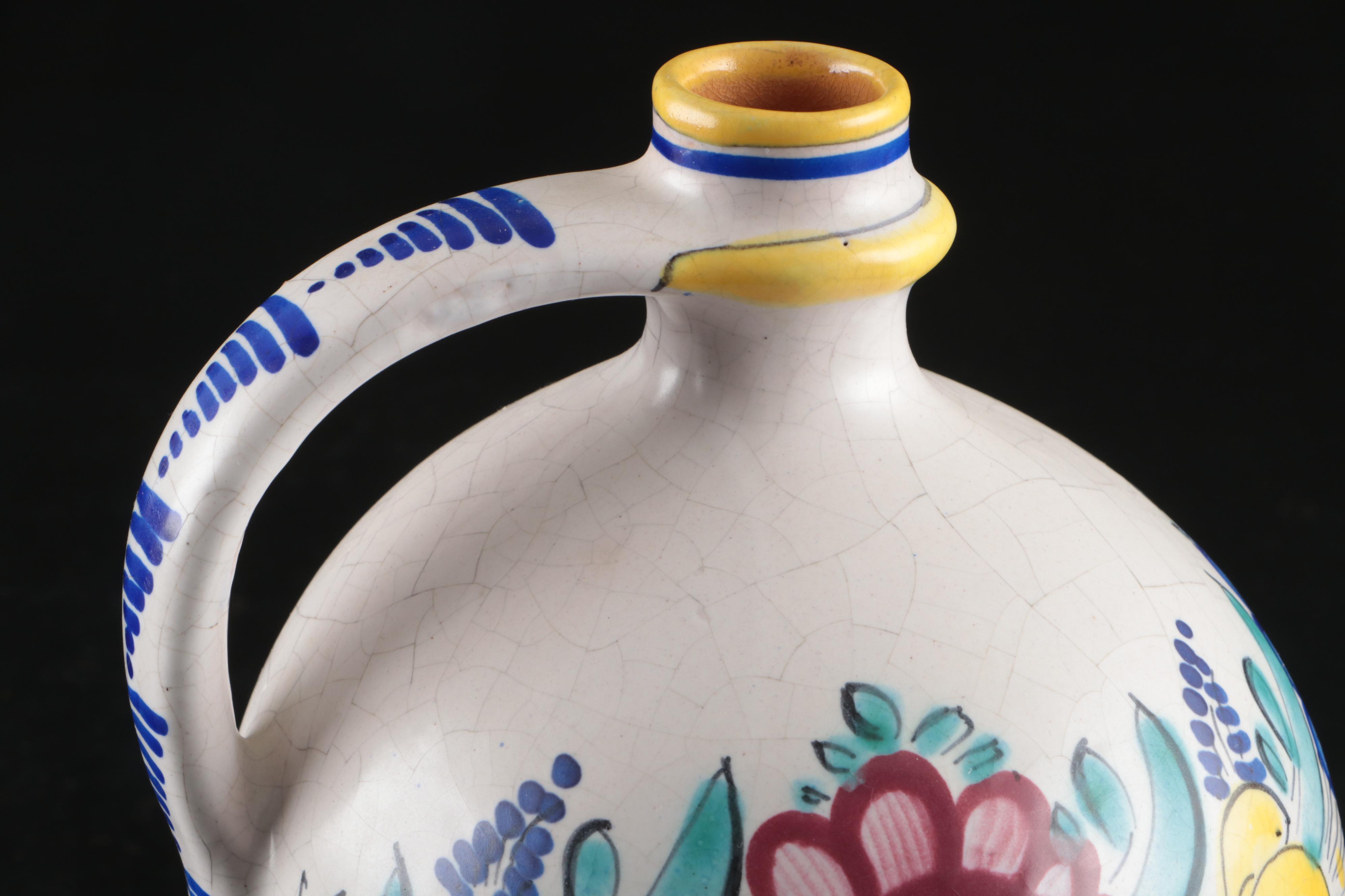 Maxam "Mediterranean" Ceramic Bowls with Floral Jug