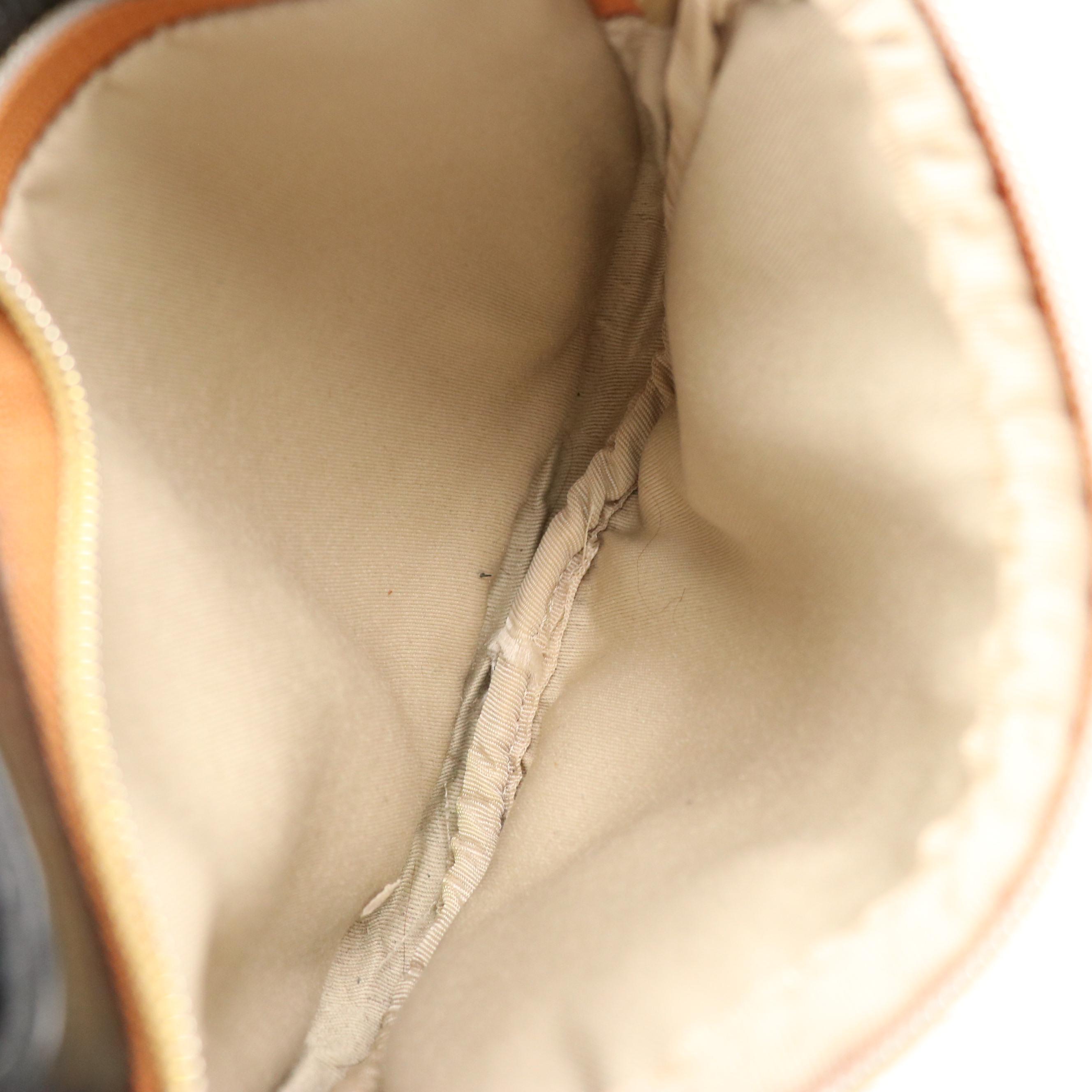 Valentina Mini Crossbody Bag in Black Grained Leather and Brown Trim