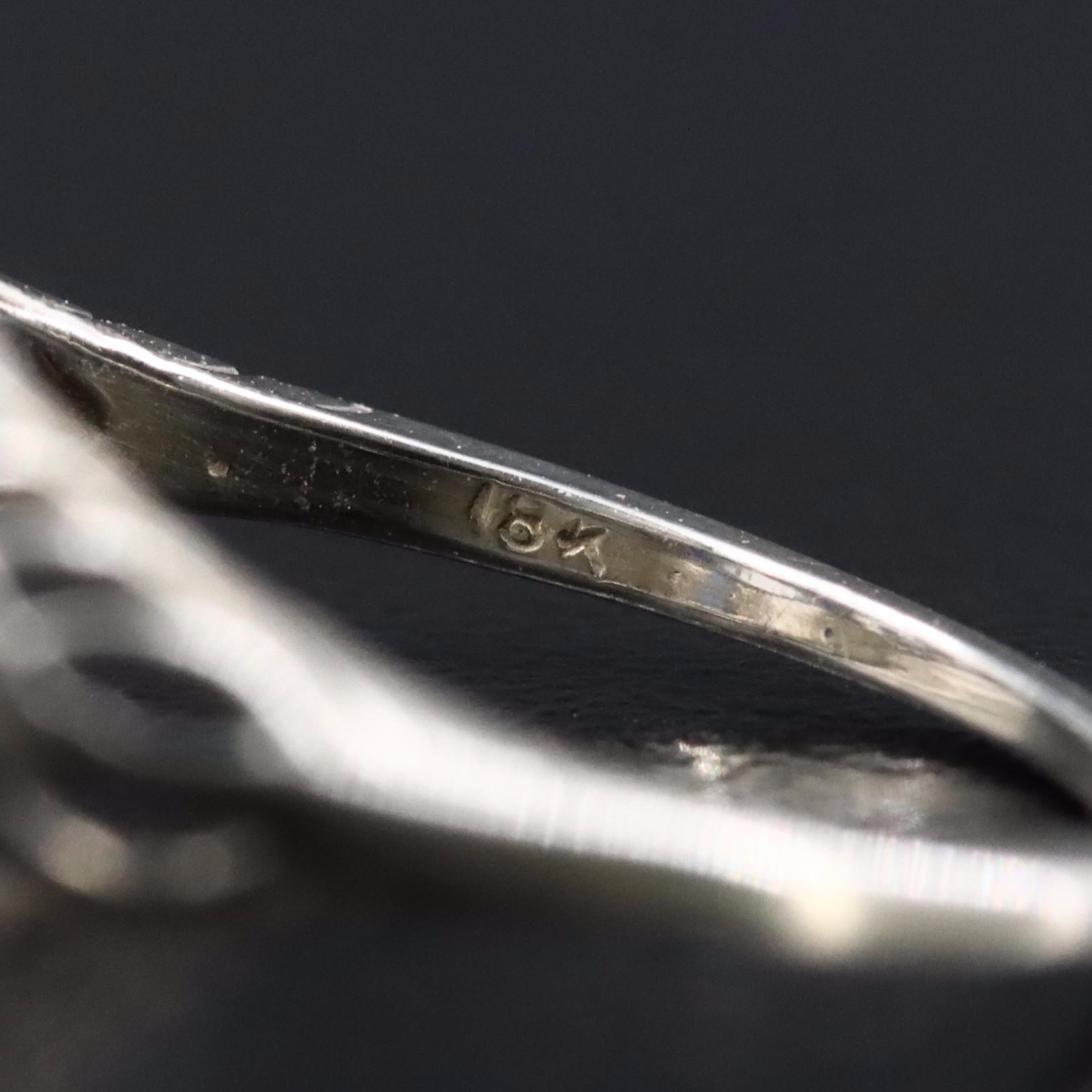 Art Deco 18K Sapphire Semi Mount Ring