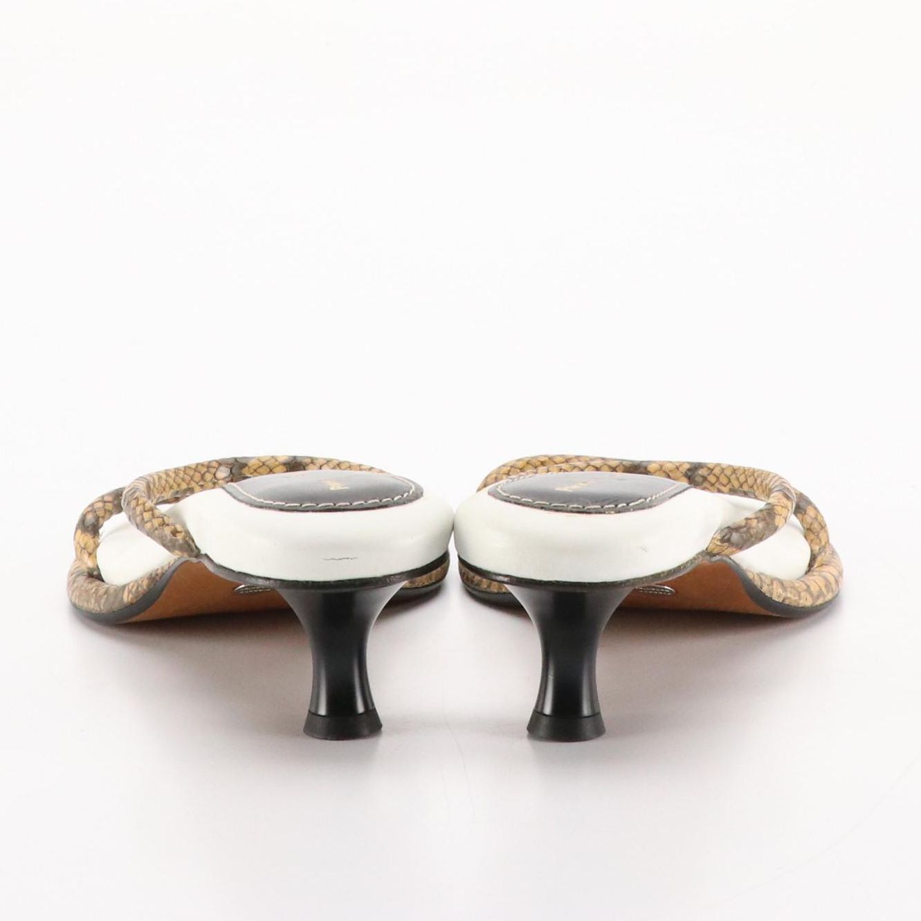 Proenza Schouler Strappy Snakeskin Cushioned Kitten Heels