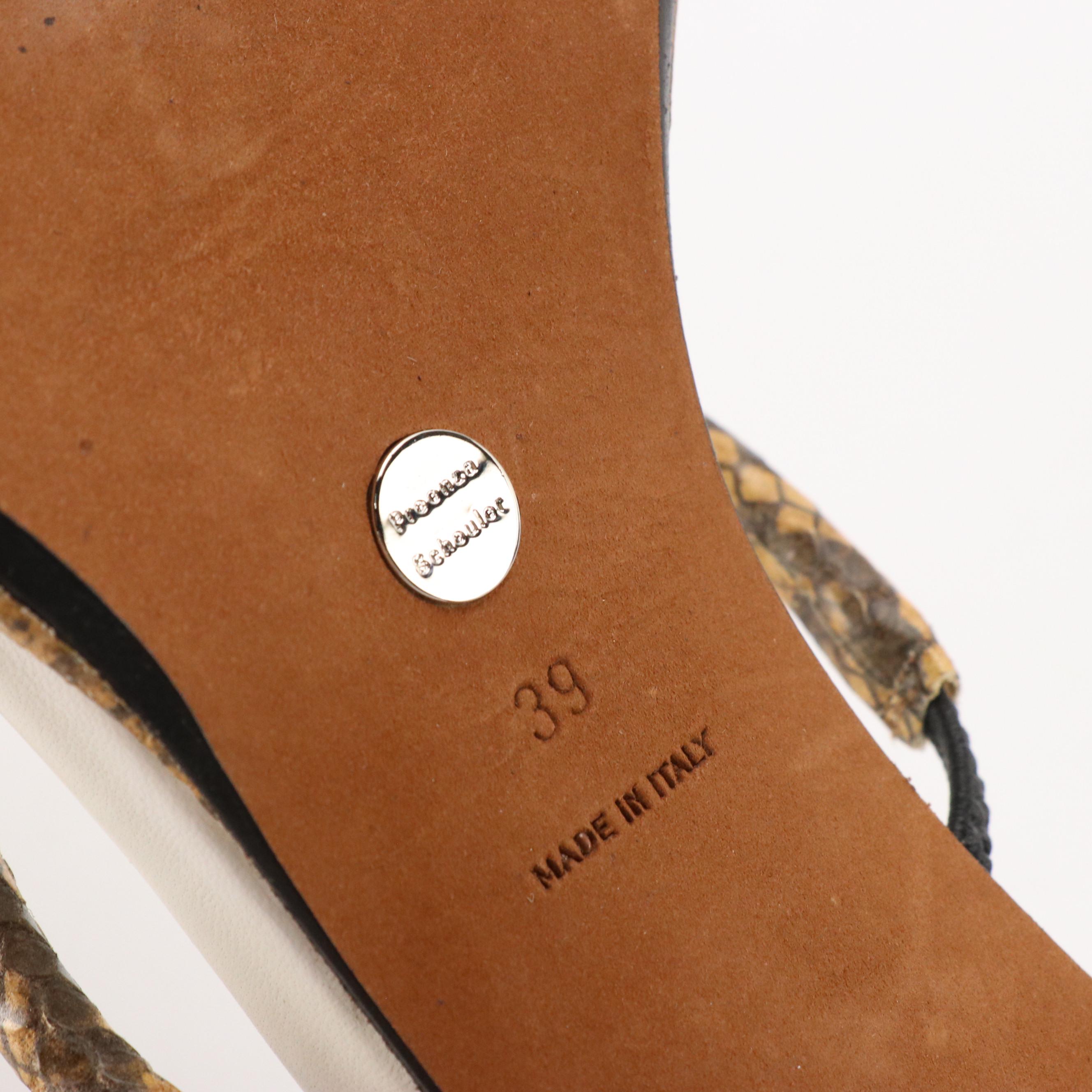 Proenza Schouler Strappy Snakeskin Cushioned Kitten Heels