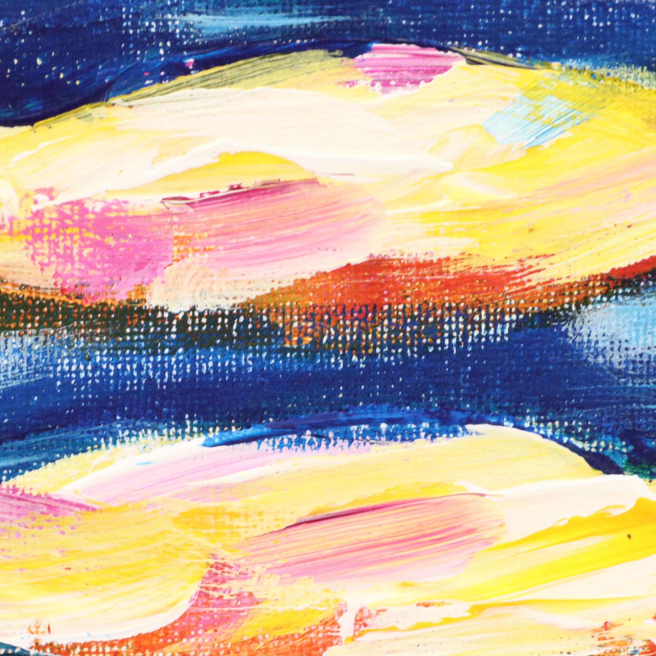 Elle Raines Stylized Acrylic Painting "Sardines," 21st Century