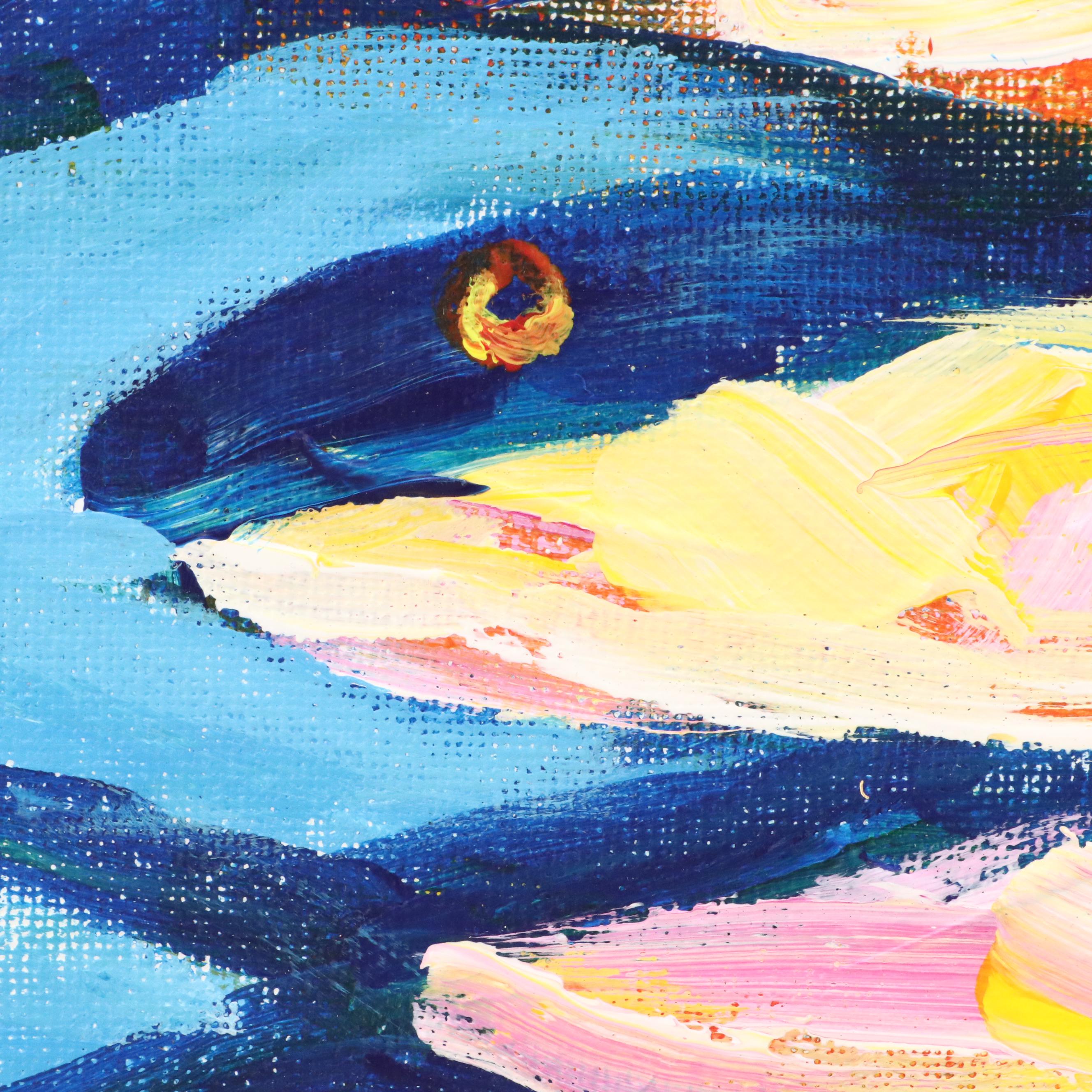 Elle Raines Stylized Acrylic Painting "Sardines," 21st Century