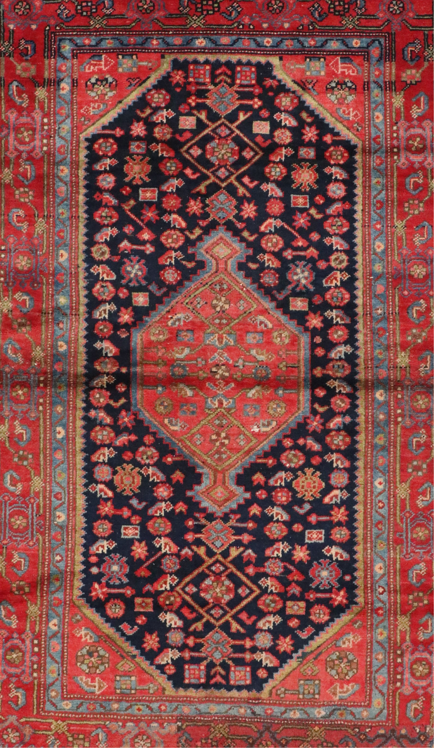 4'3 x 7' Hand-Knotted Persian Malayer Area Rug