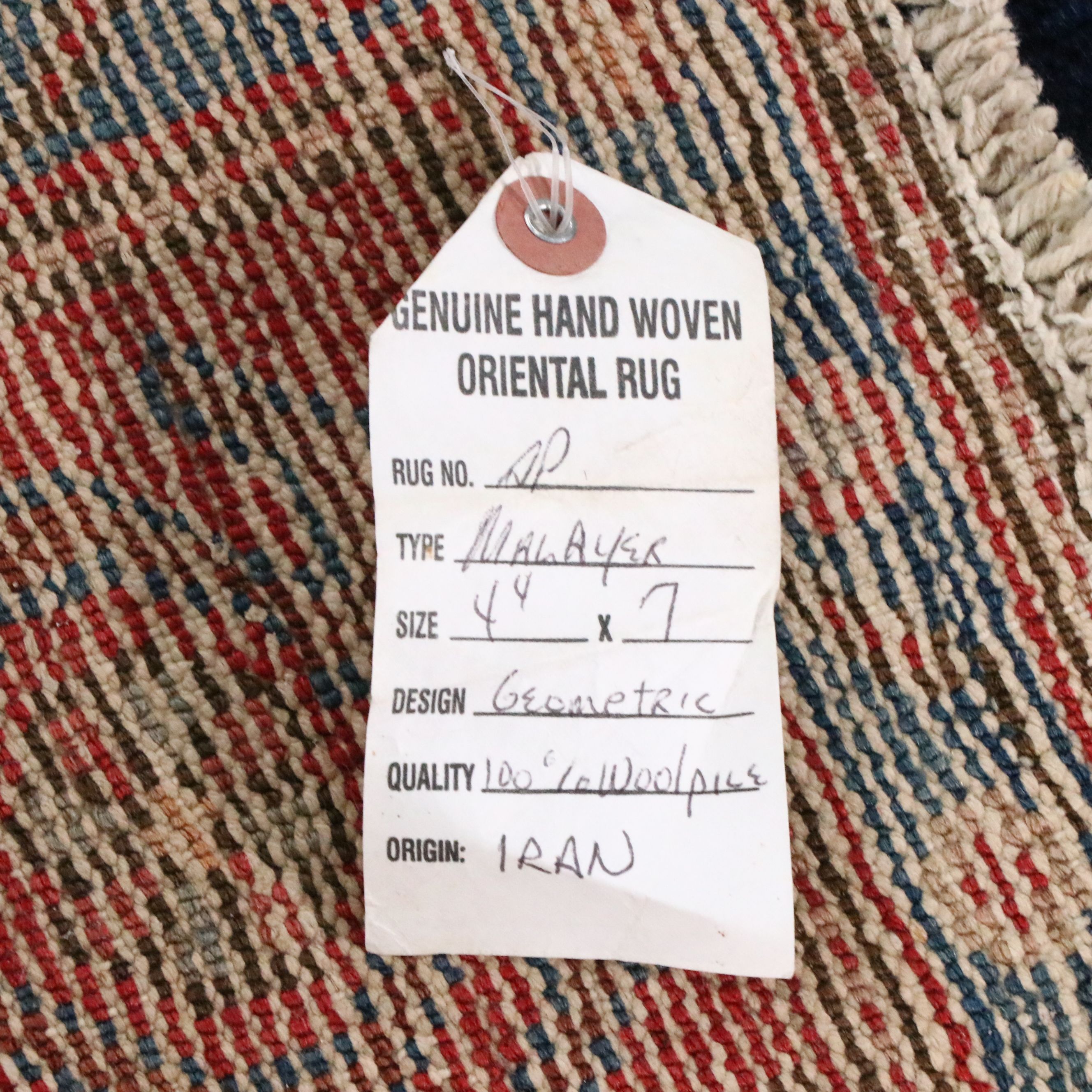 4'3 x 7' Hand-Knotted Persian Malayer Area Rug