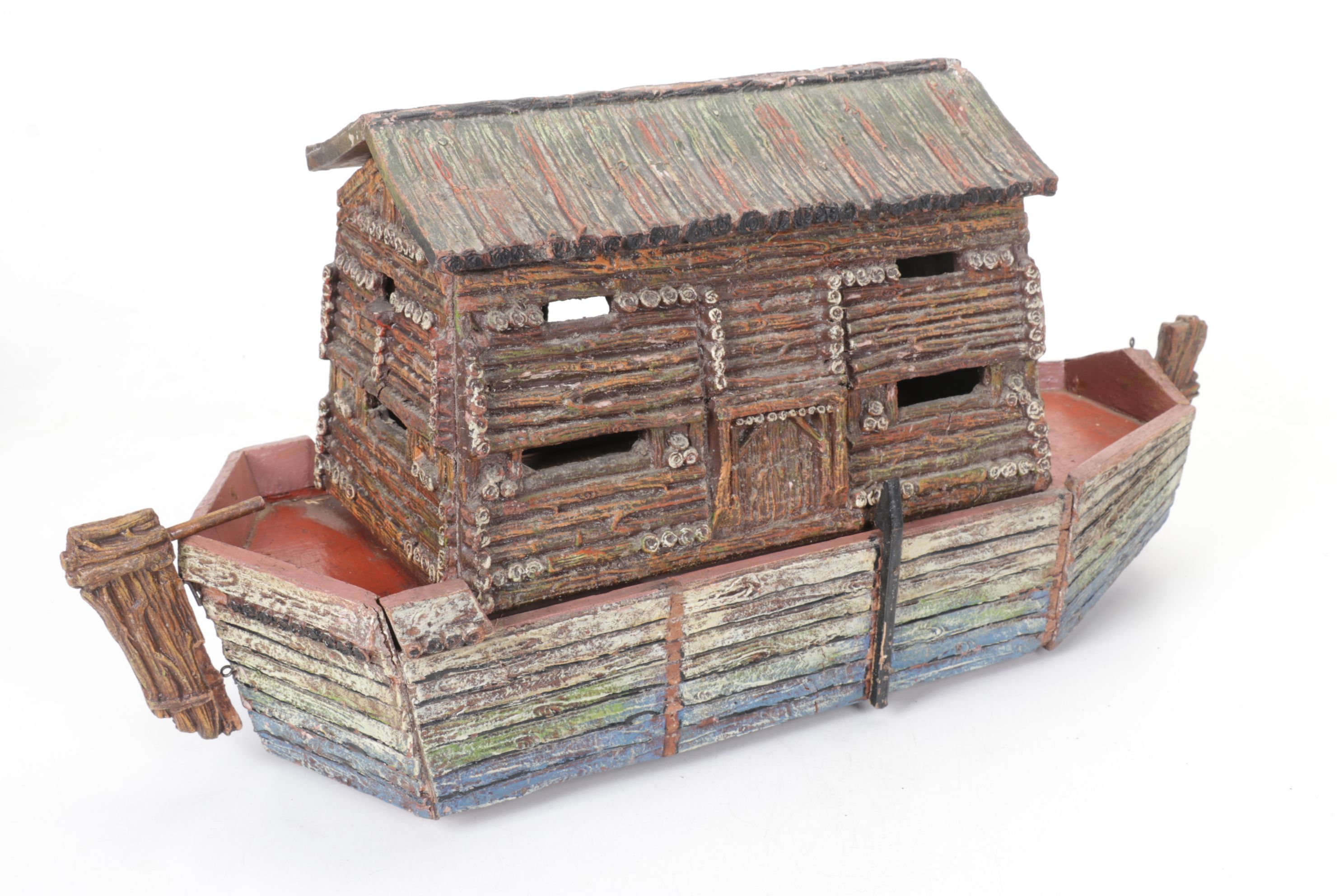 German Noah's Ark Play Set with Animal Figurines, Mid-20th Century