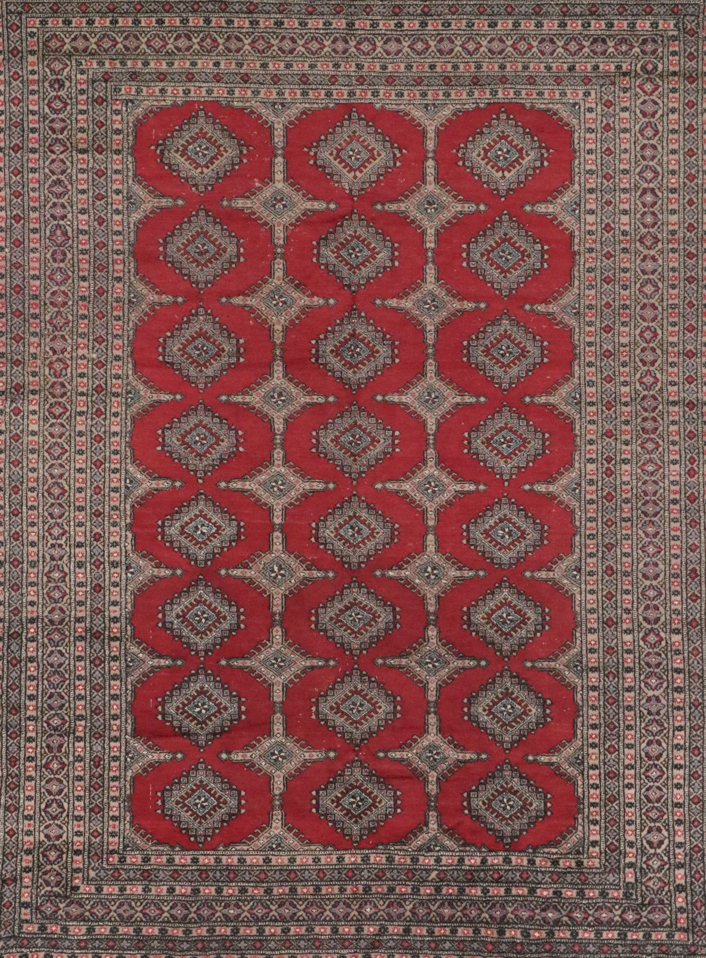 6'2 x 9'6 Hand-Knotted Pakistani Bokhara Area Rug