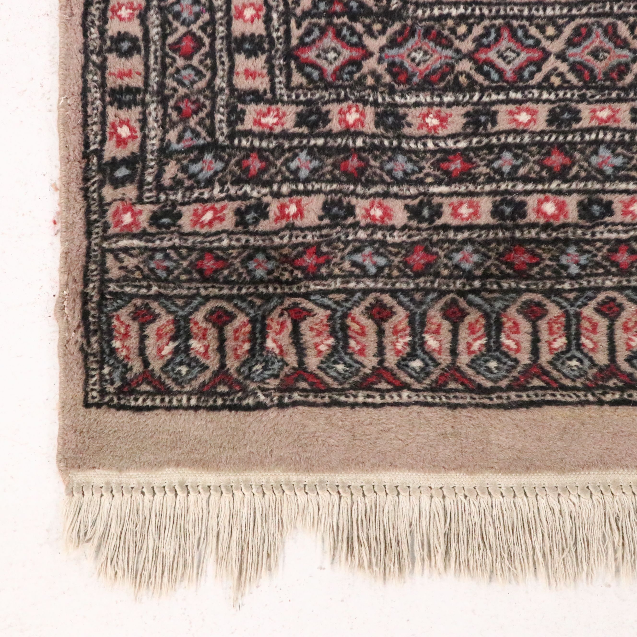 6'2 x 9'6 Hand-Knotted Pakistani Bokhara Area Rug