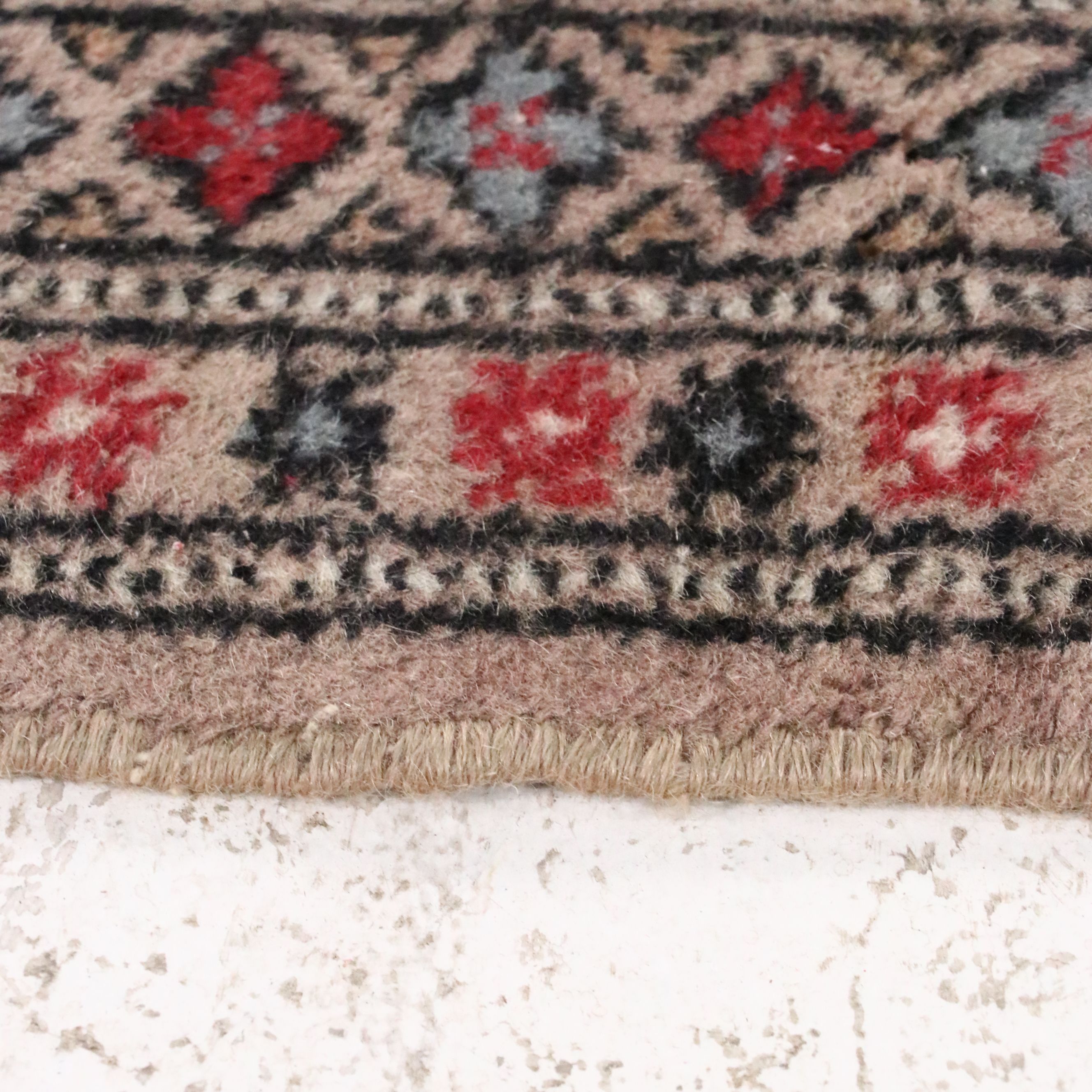 6'2 x 9'6 Hand-Knotted Pakistani Bokhara Area Rug