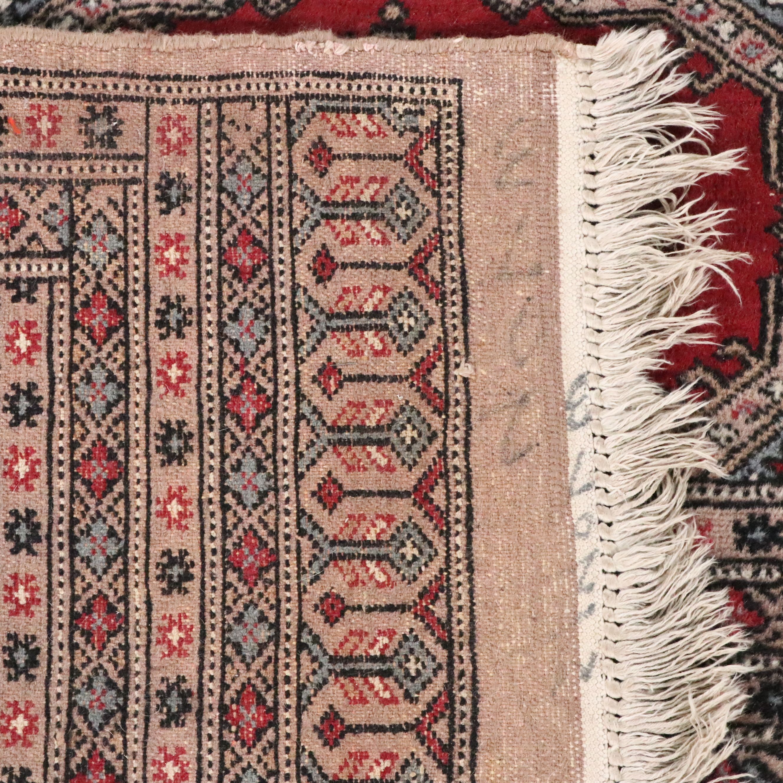 6'2 x 9'6 Hand-Knotted Pakistani Bokhara Area Rug