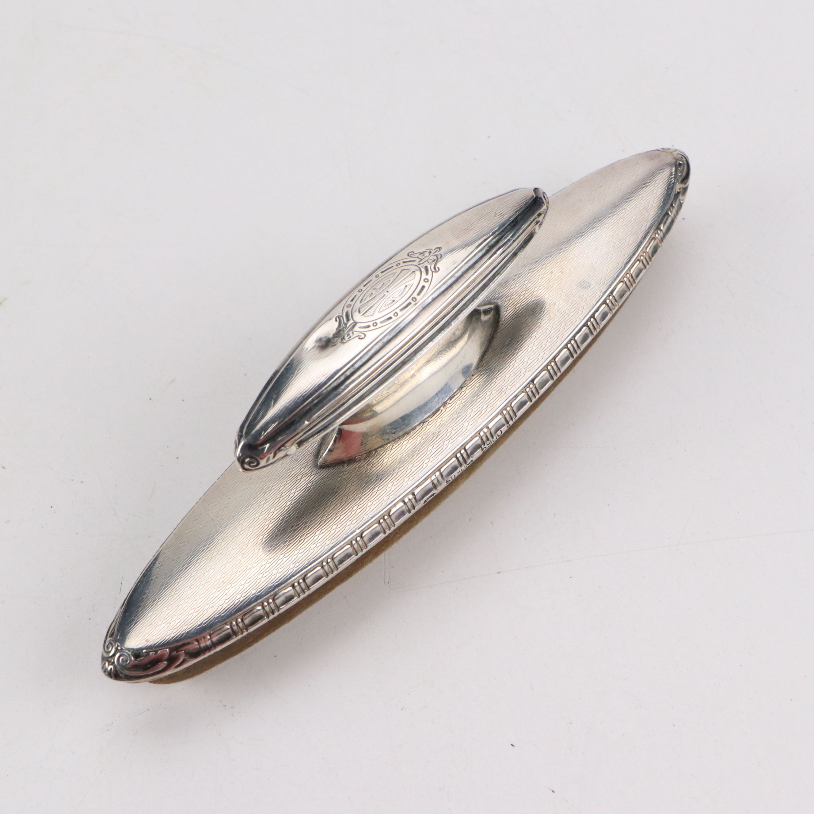 William B Kerr Sterling Silver Brushes and Nail Buffer, Late 19th-Early 20th C.