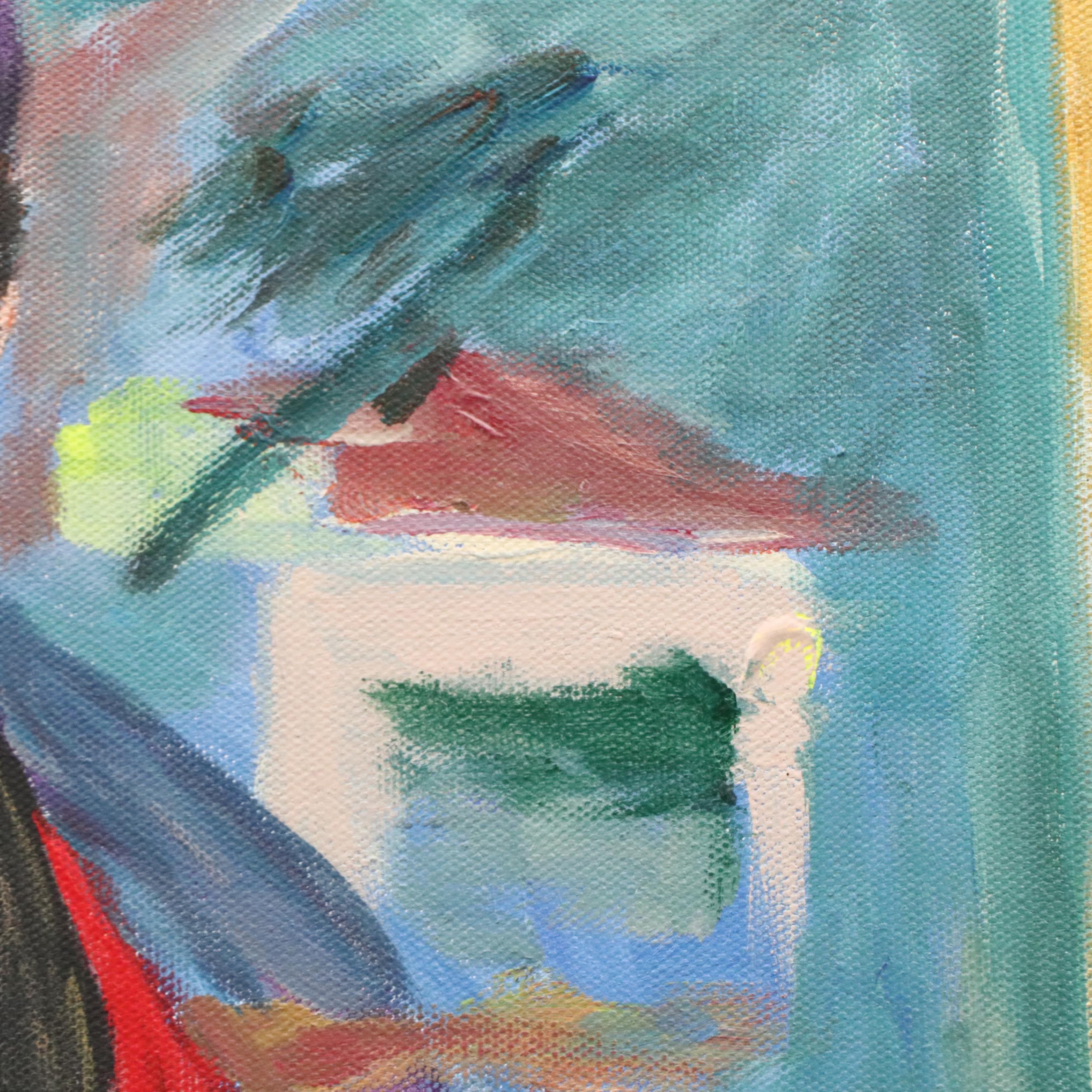 James Conroy Oil Painting Standing Portrait of Artist, 21st Century