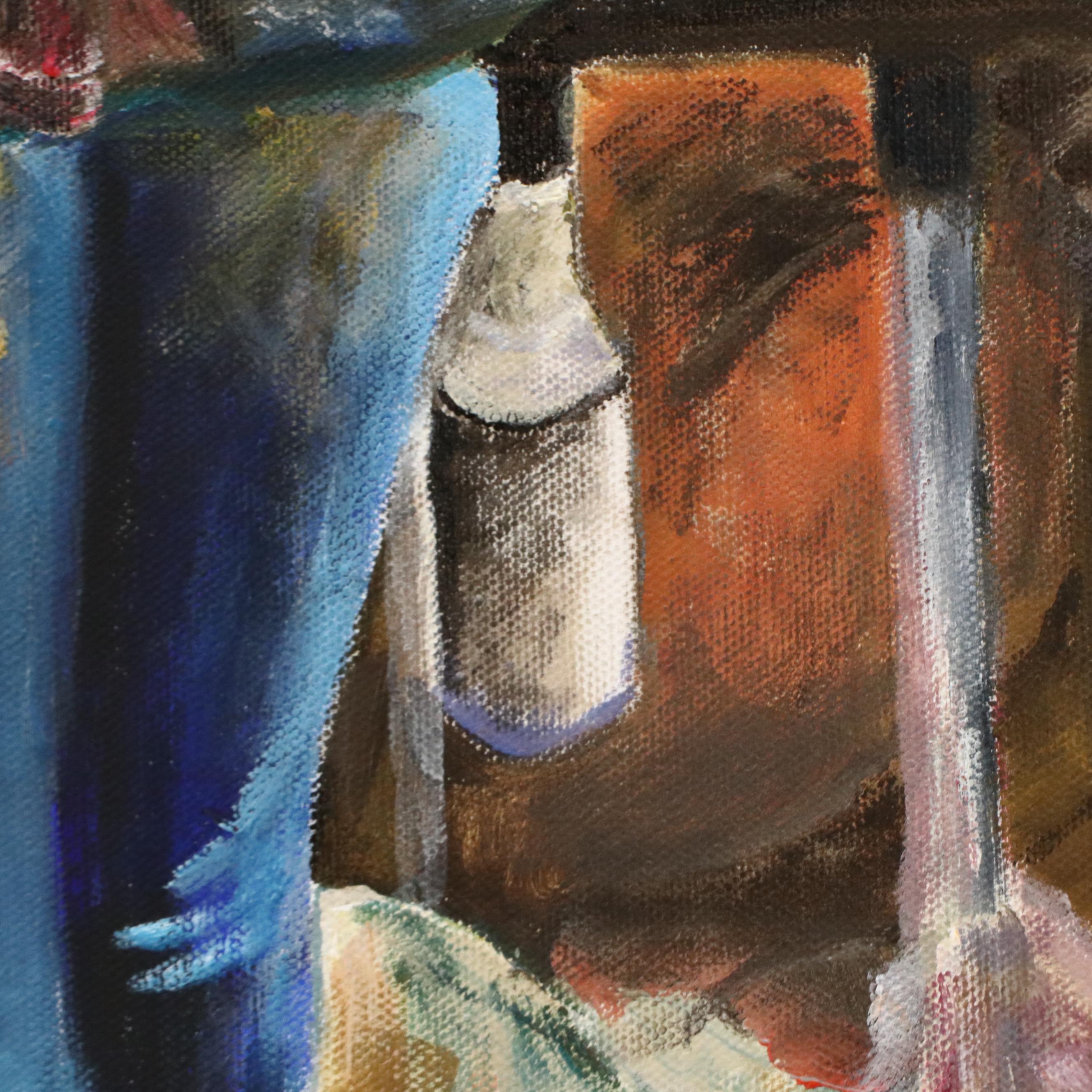 James Conroy Oil Painting Standing Portrait of Artist, 21st Century