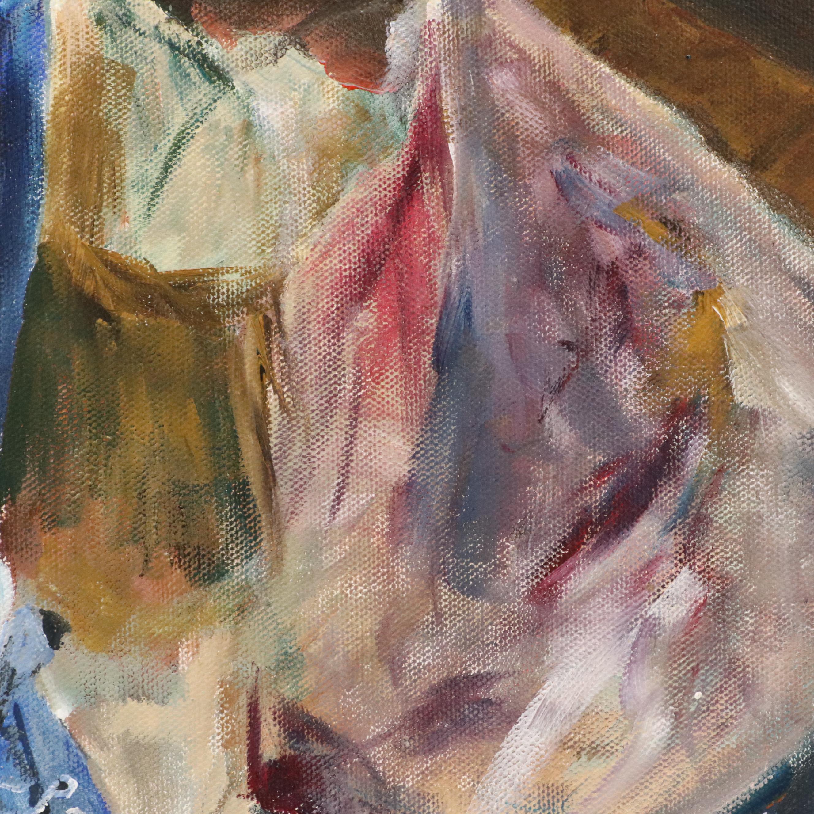 James Conroy Oil Painting Standing Portrait of Artist, 21st Century