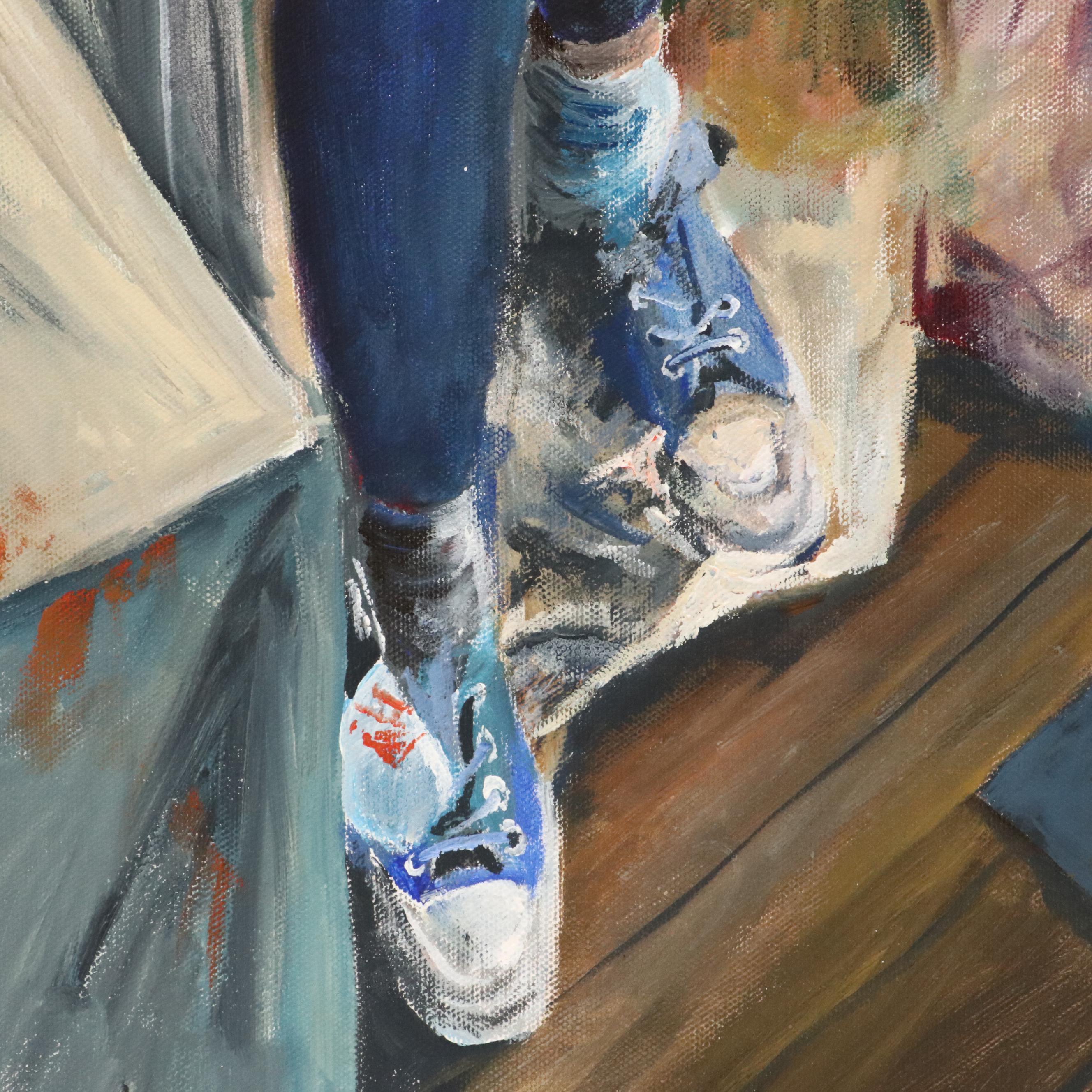 James Conroy Oil Painting Standing Portrait of Artist, 21st Century