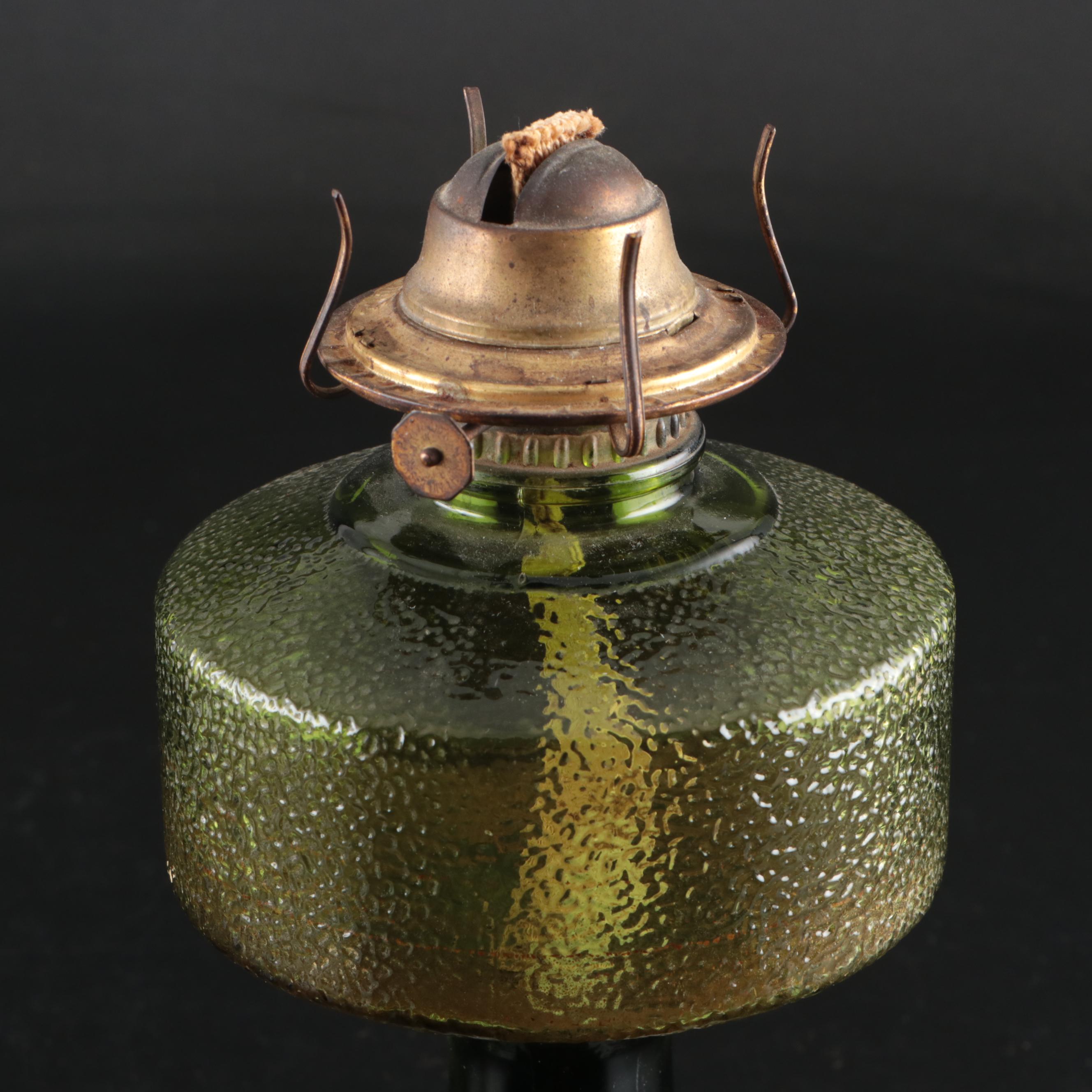 Victorian Style Glass Oil Lamps with "The Last Supper" Glass Oil Lamp