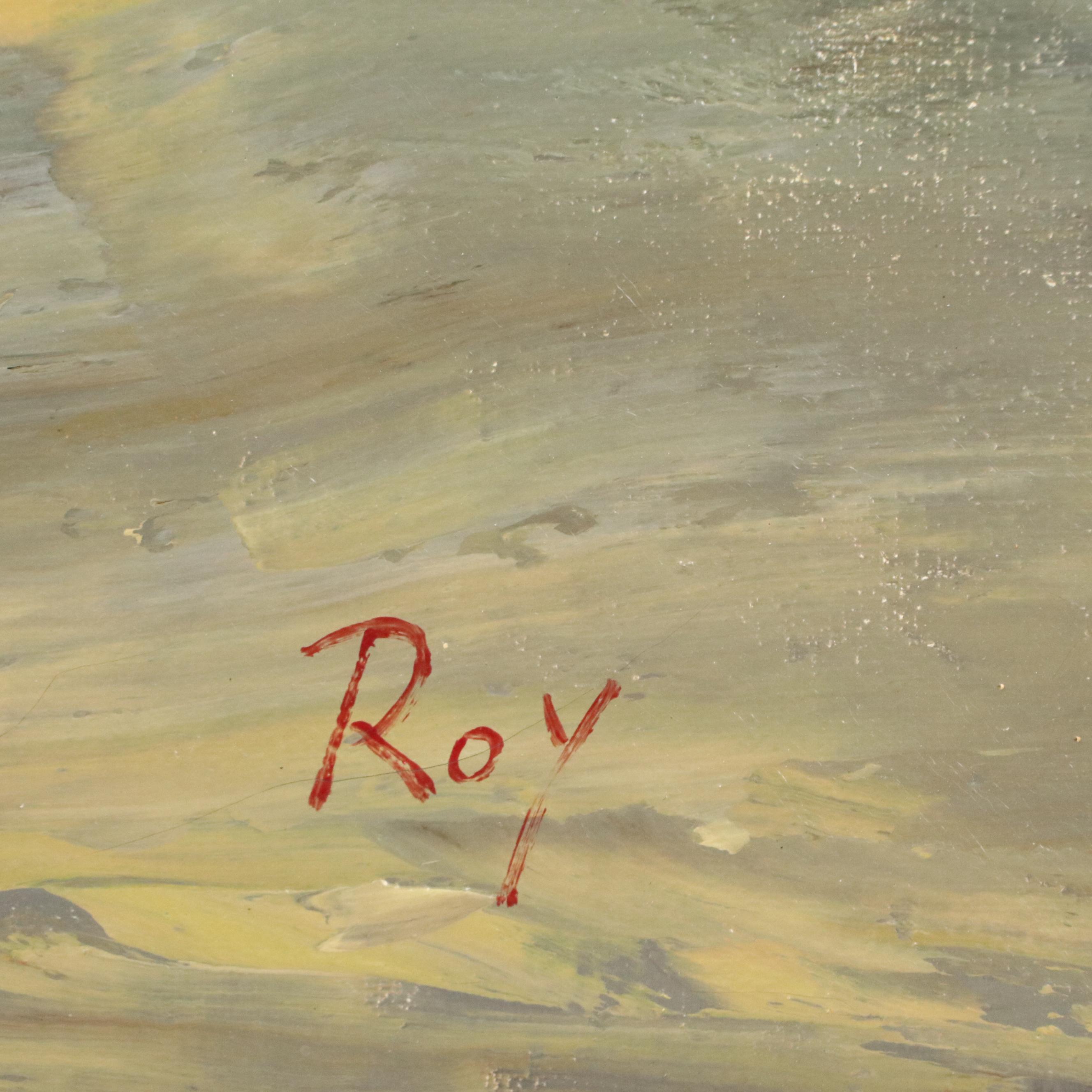 Winter Landscape Oil Painting, Circa 1970