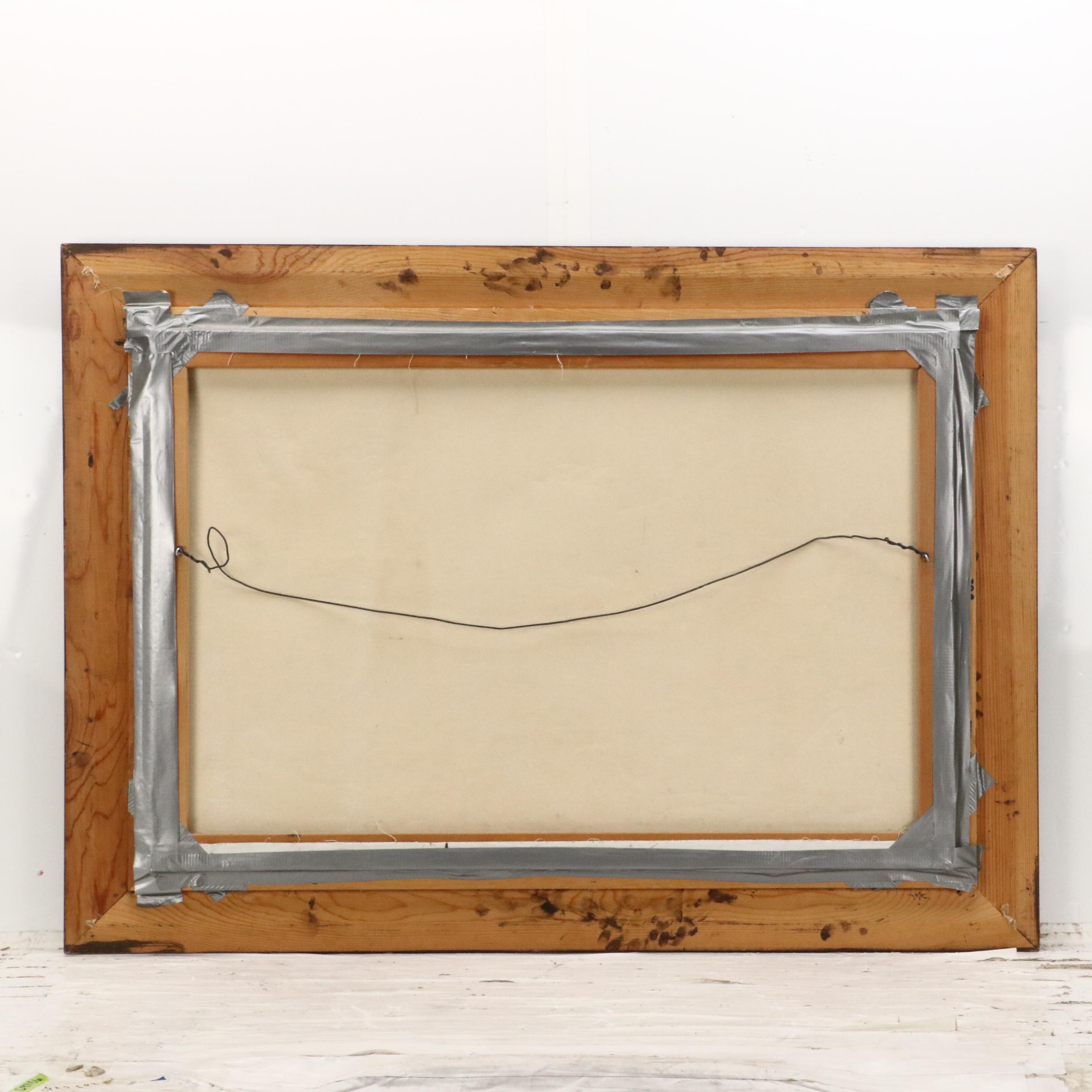 Winter Landscape Oil Painting, Circa 1970