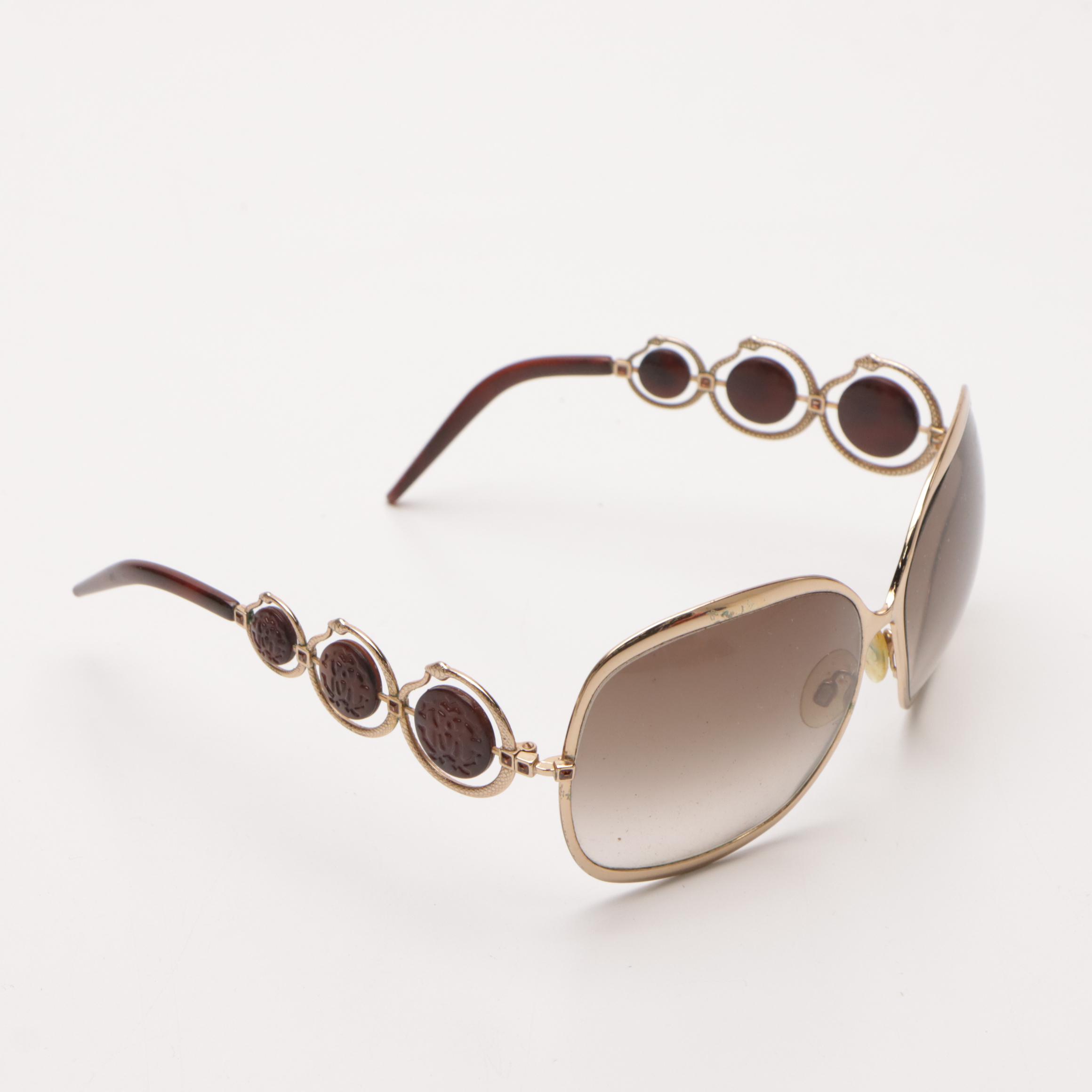 Roberto Cavalli Corallo 441S Gold Tone/Havana Sunglasses