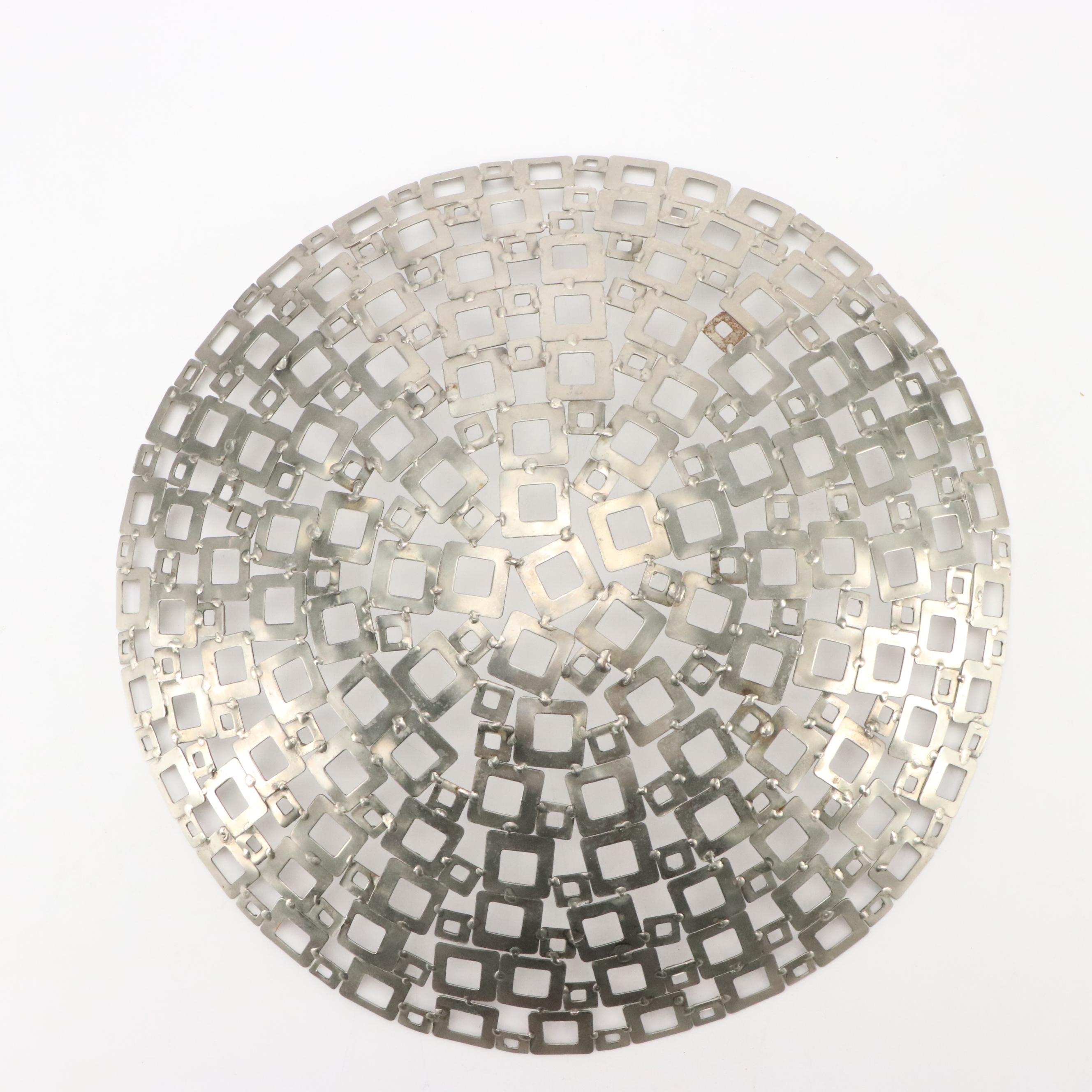Brutalist Style Welded Metal Squares Bowl