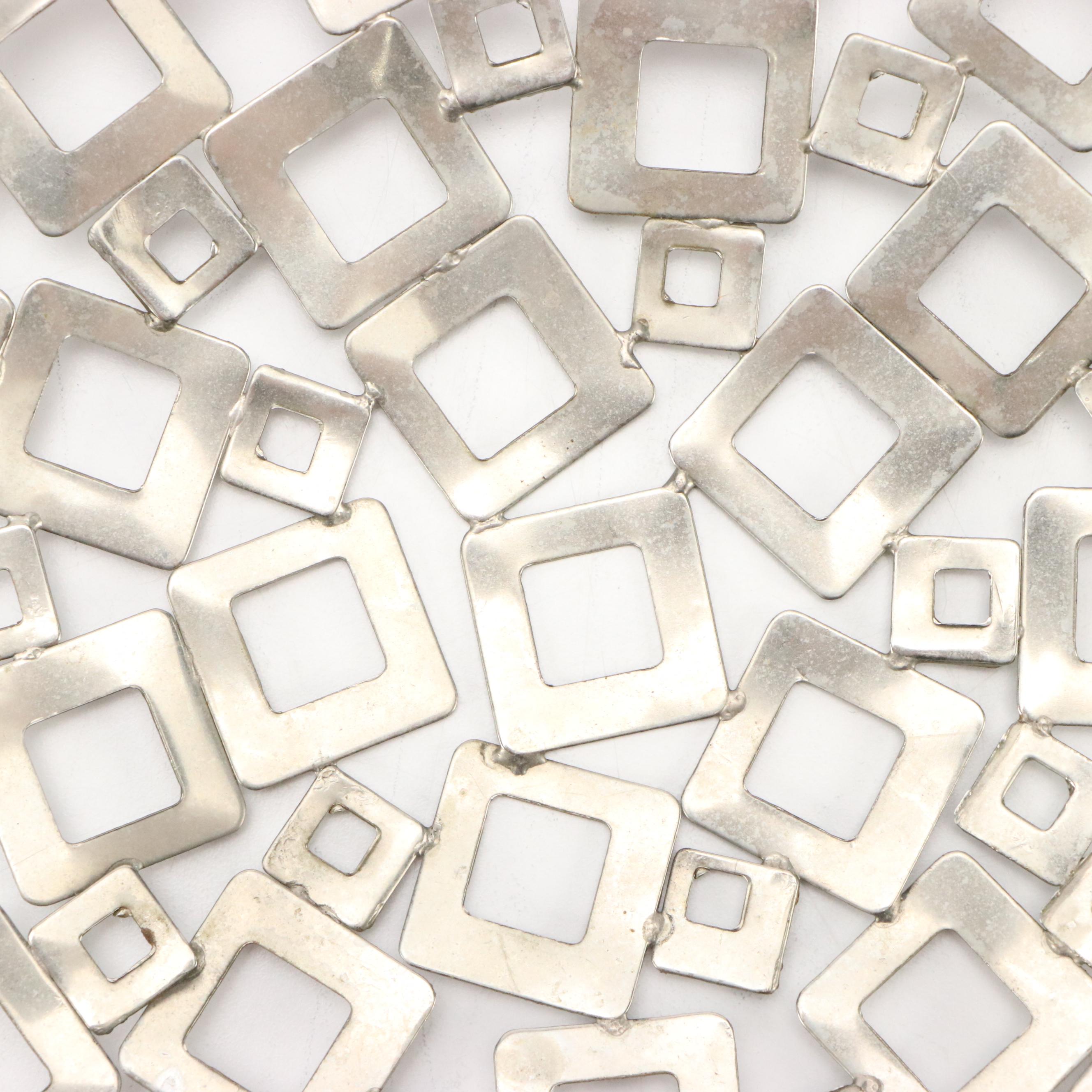 Brutalist Style Welded Metal Squares Bowl