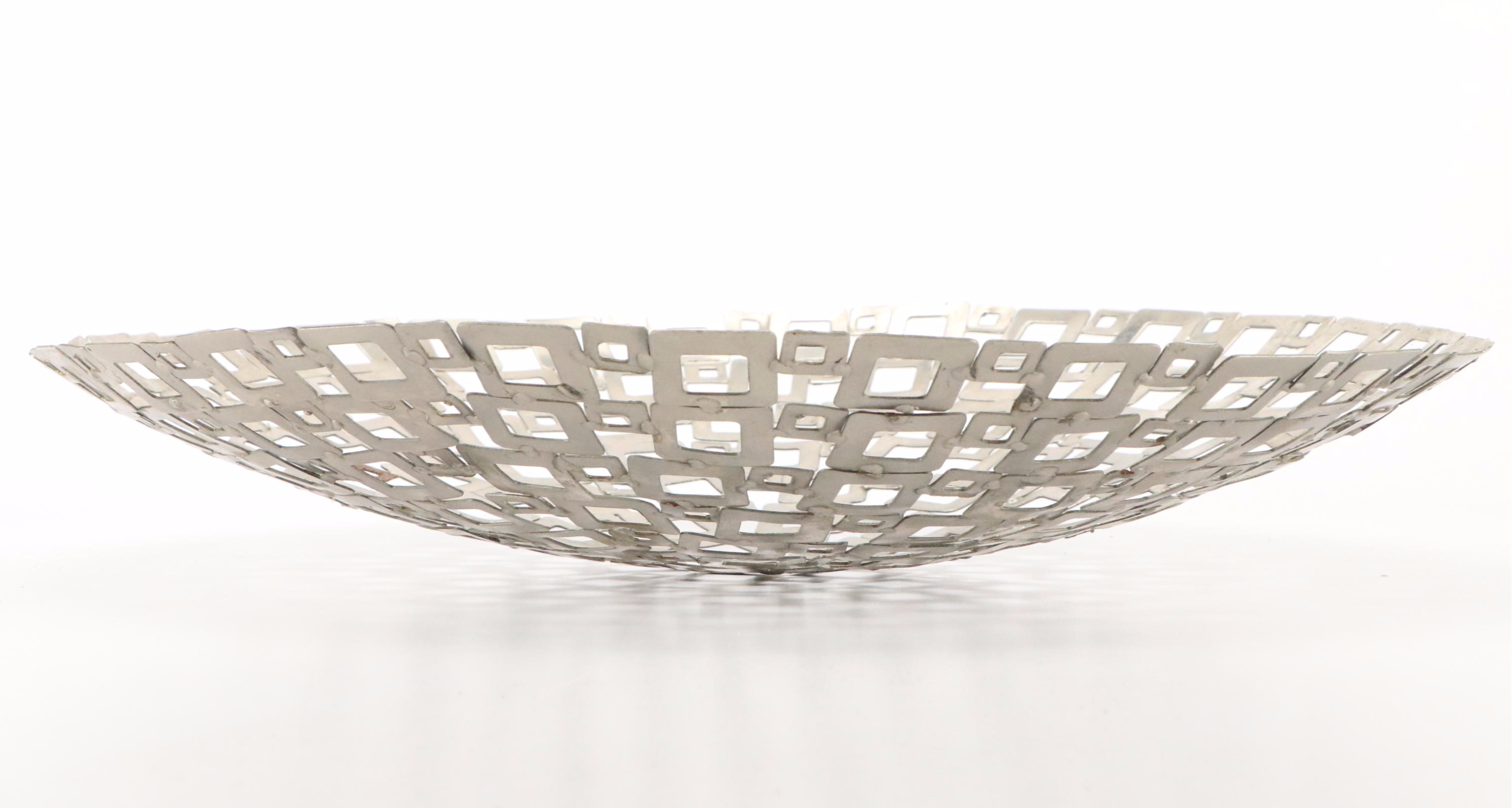 Brutalist Style Welded Metal Squares Bowl