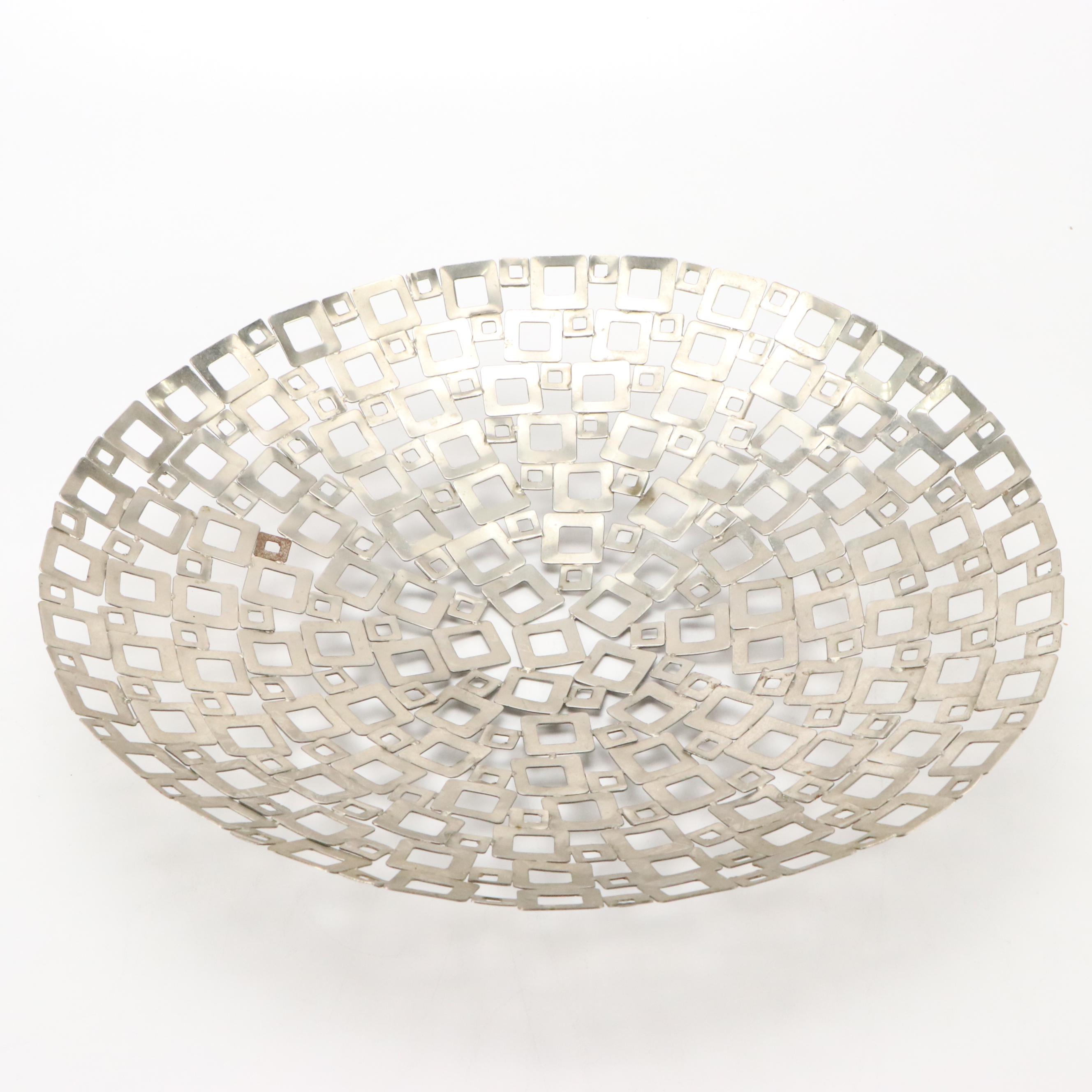 Brutalist Style Welded Metal Squares Bowl