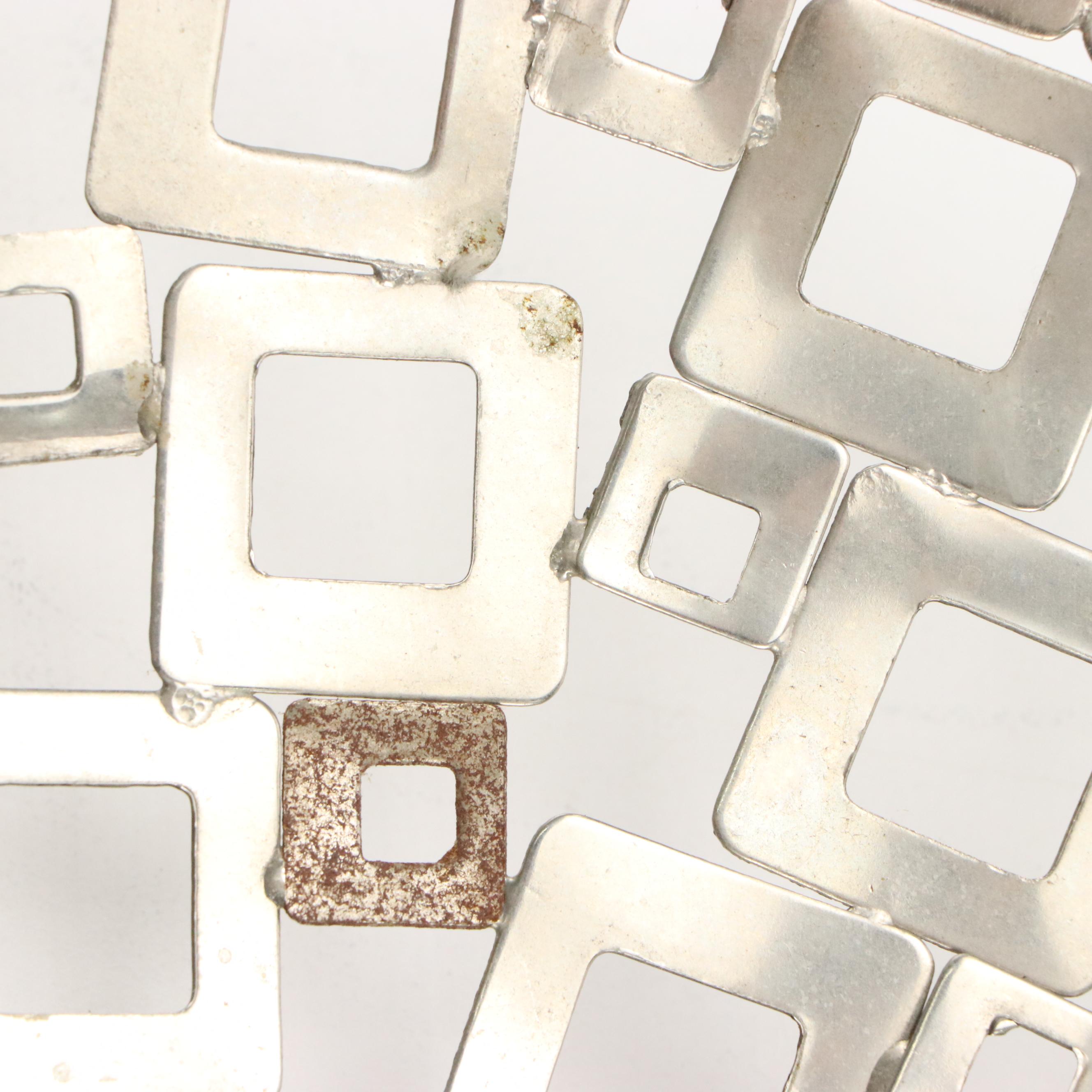 Brutalist Style Welded Metal Squares Bowl