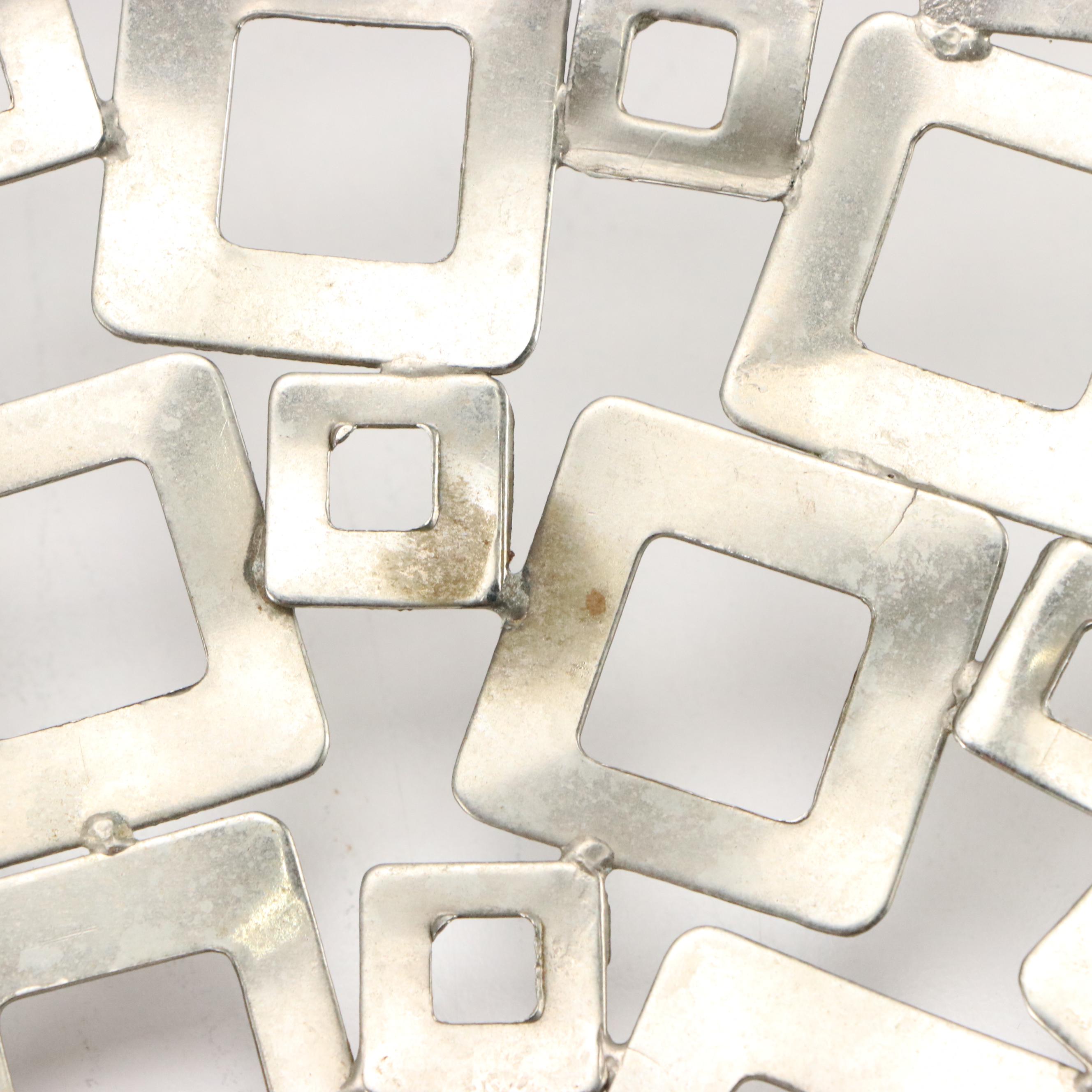 Brutalist Style Welded Metal Squares Bowl