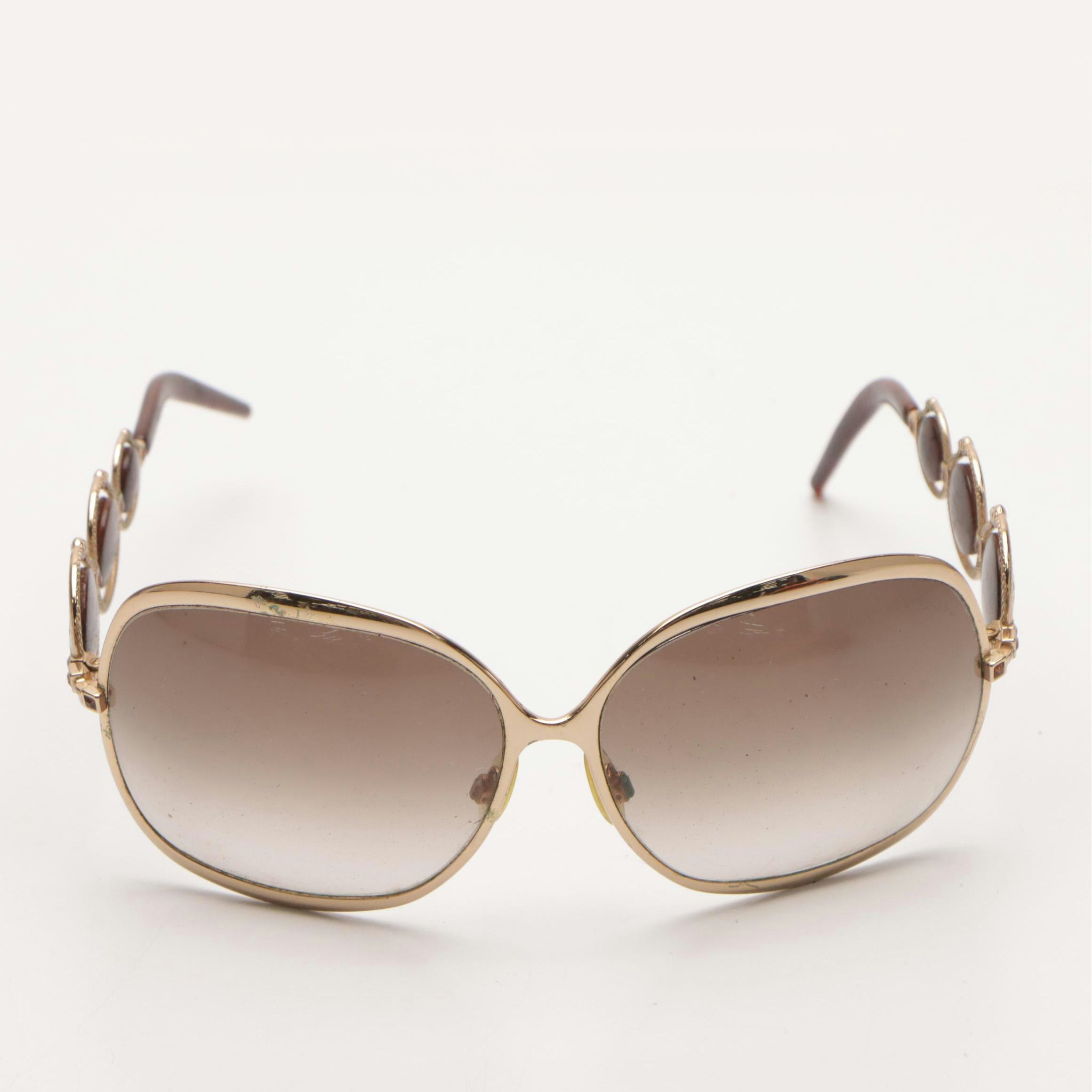 Roberto Cavalli Corallo 441S Gold Tone/Havana Sunglasses