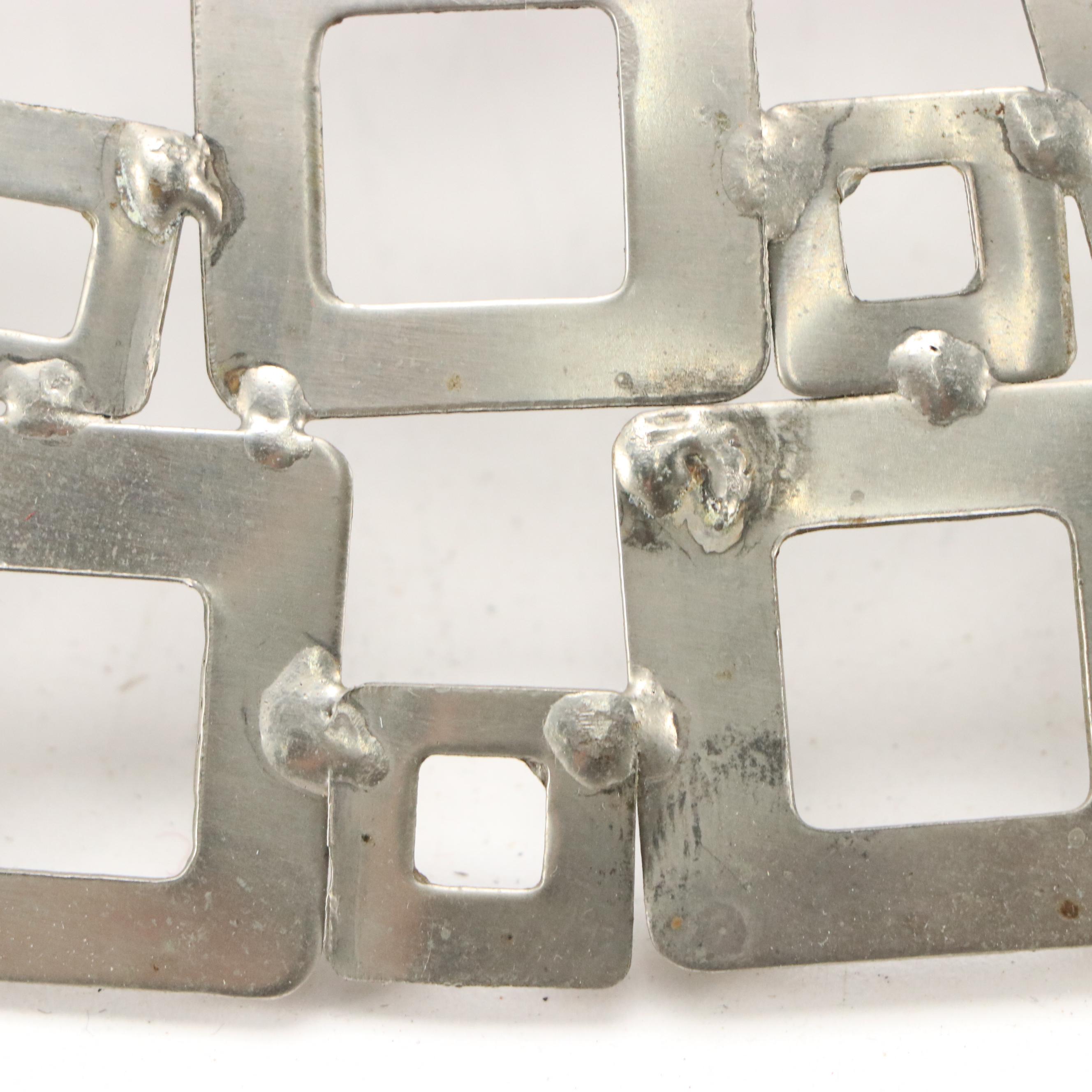 Brutalist Style Welded Metal Squares Bowl