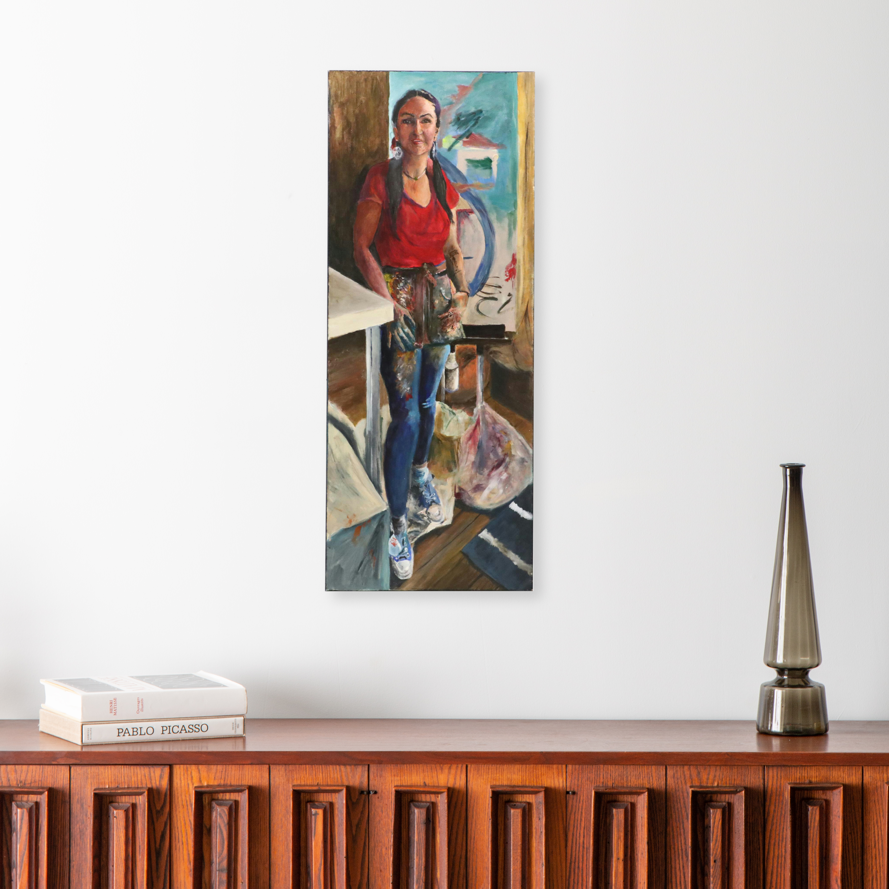 James Conroy Oil Painting Standing Portrait of Artist, 21st Century