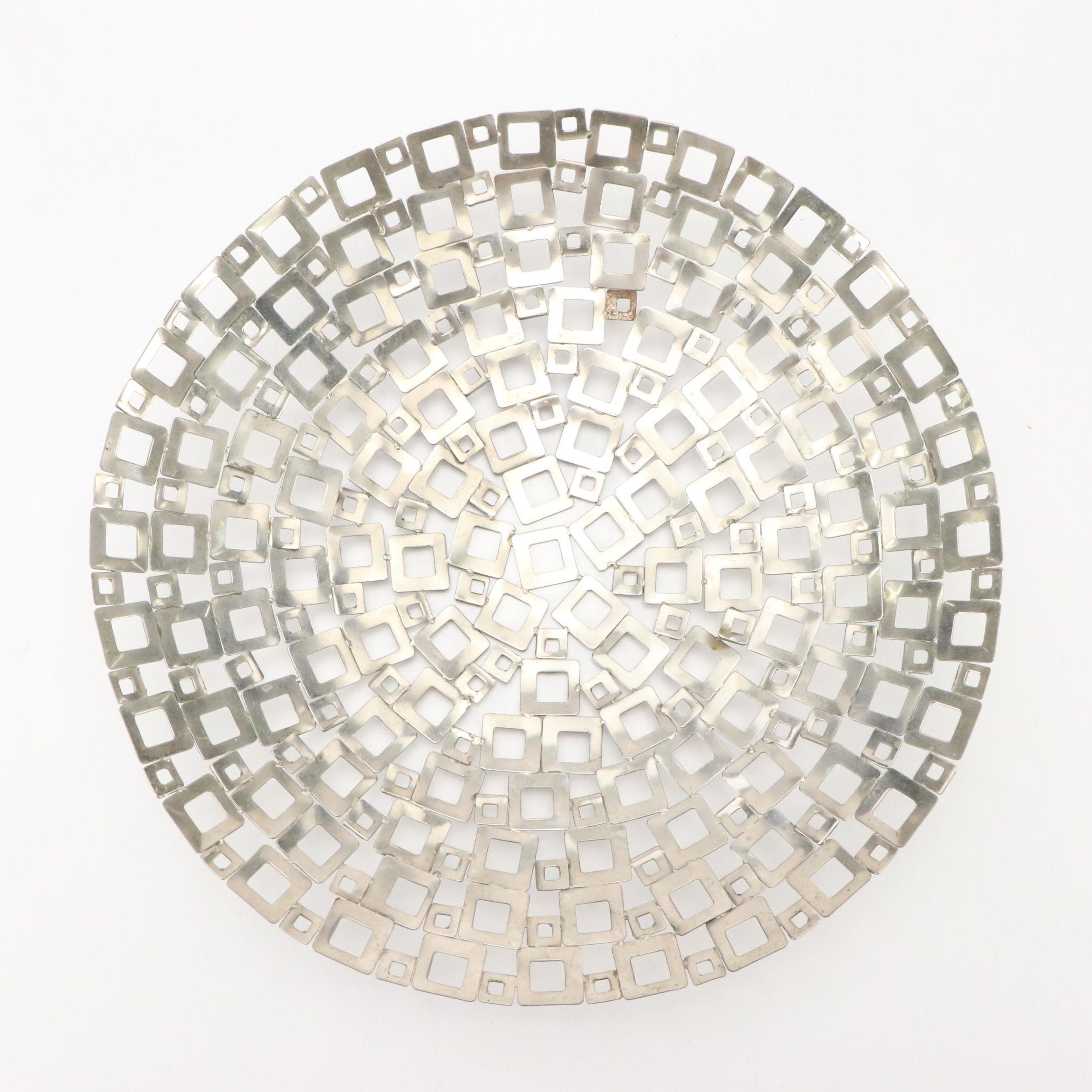 Brutalist Style Welded Metal Squares Bowl