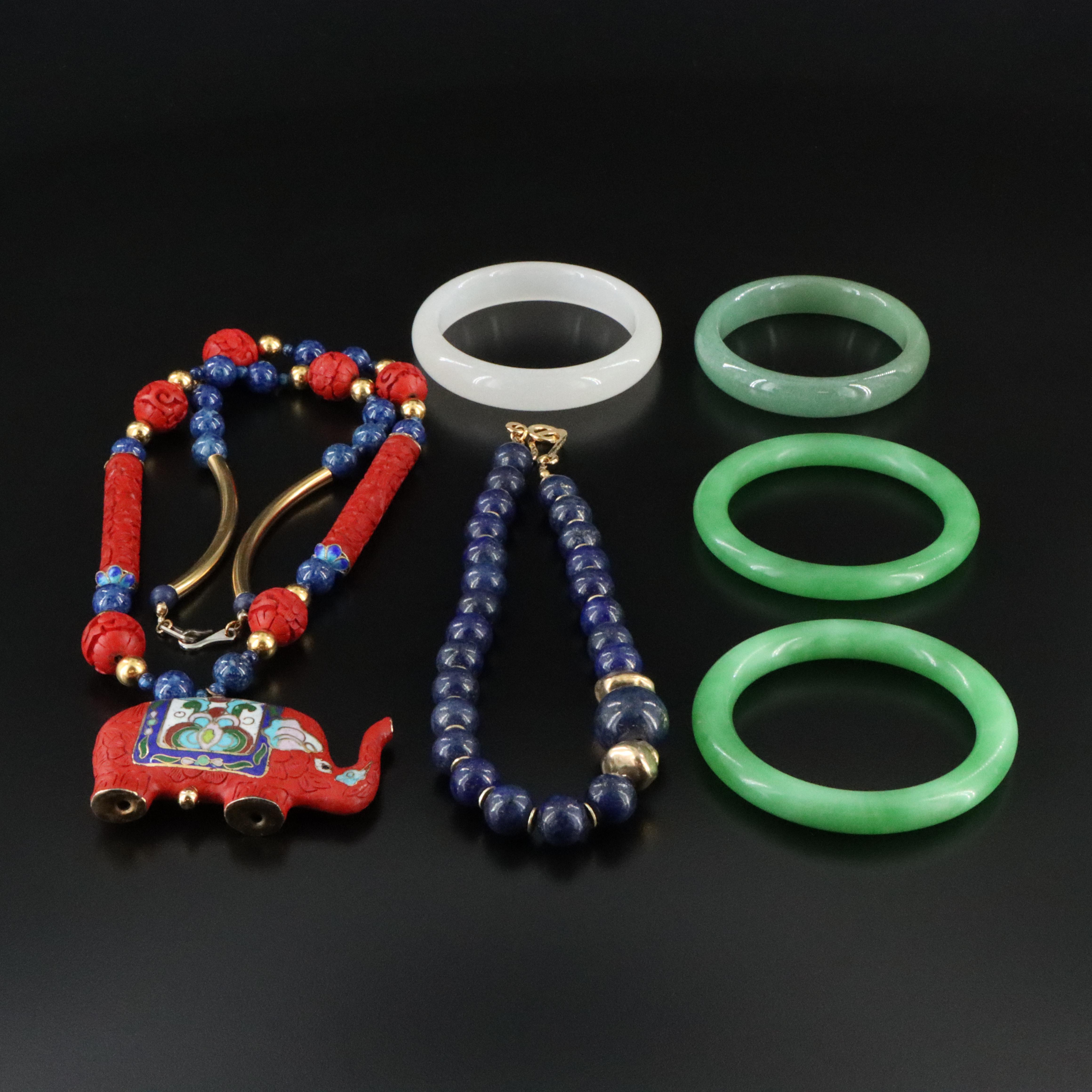 Aventurine, Lapis Lazuli and Faux Cinnabar Featured in Jewelry Collection