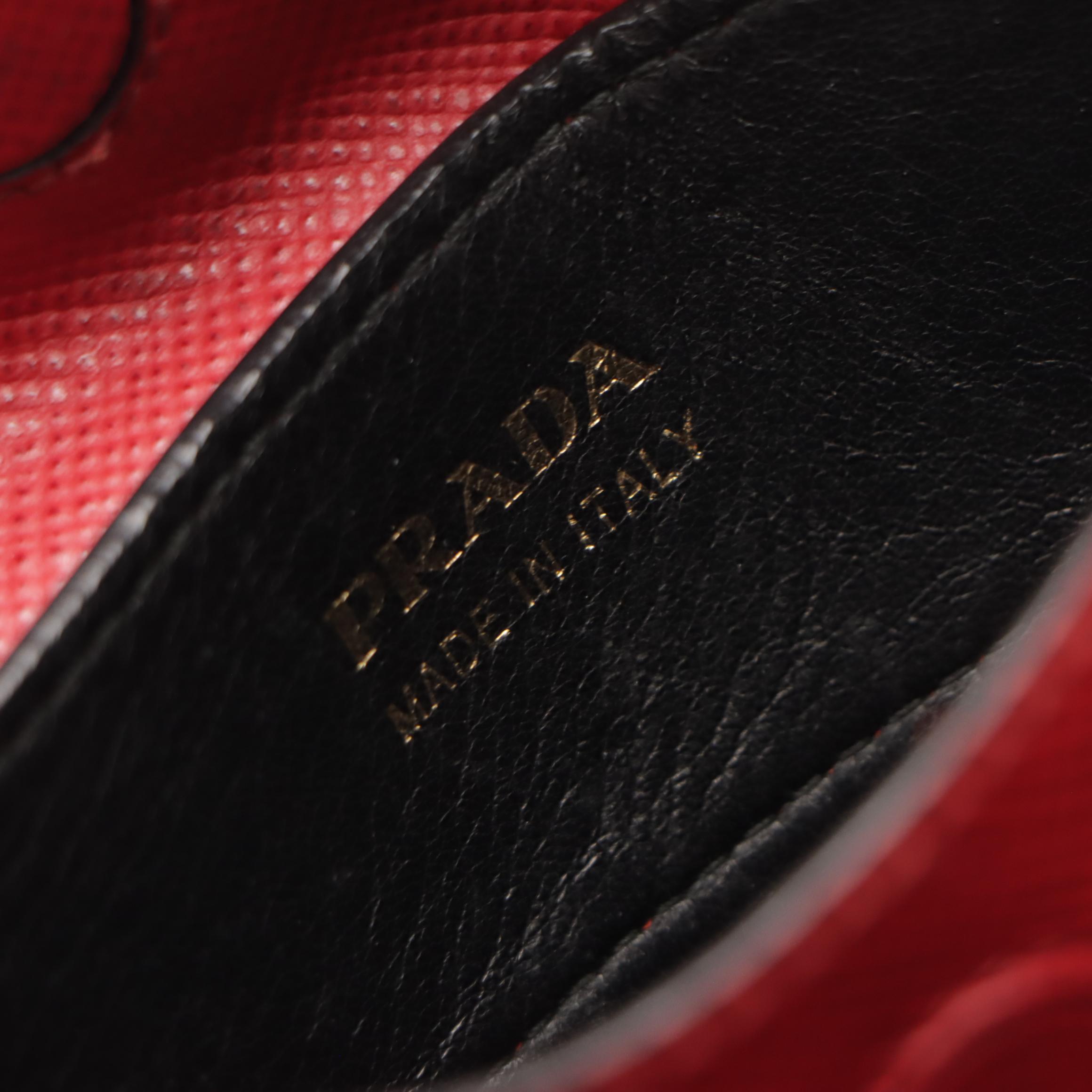 Prada Two-Way Double Tote in Red Saffiano Leather