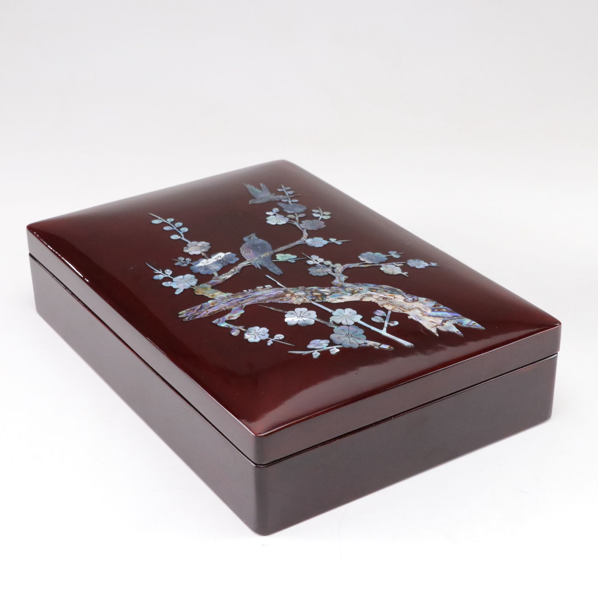 Abalone Inlay Box, Porcelain Ginger Jar & Glass Chinese Bonsai Tree, More