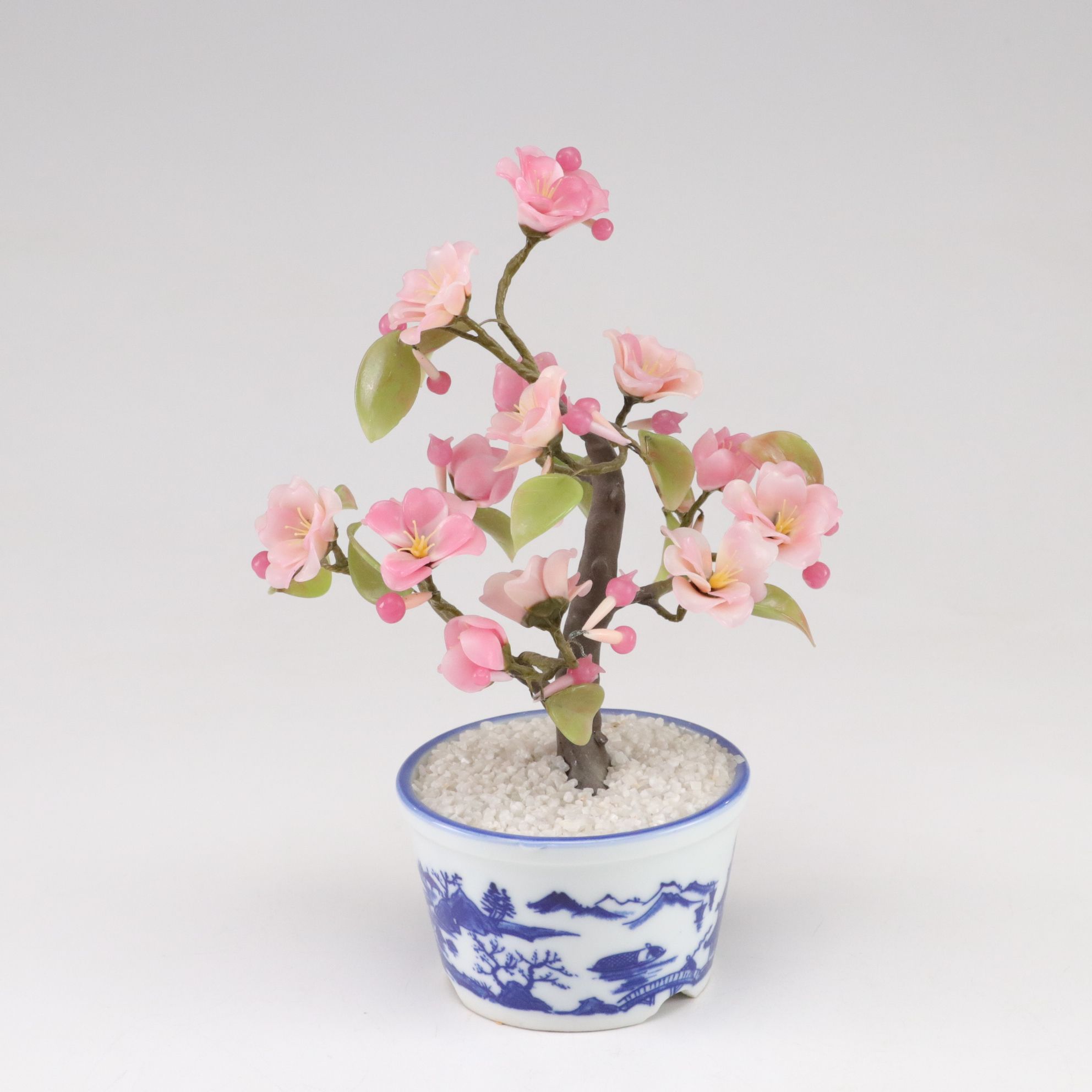 Abalone Inlay Box, Porcelain Ginger Jar & Glass Chinese Bonsai Tree, More