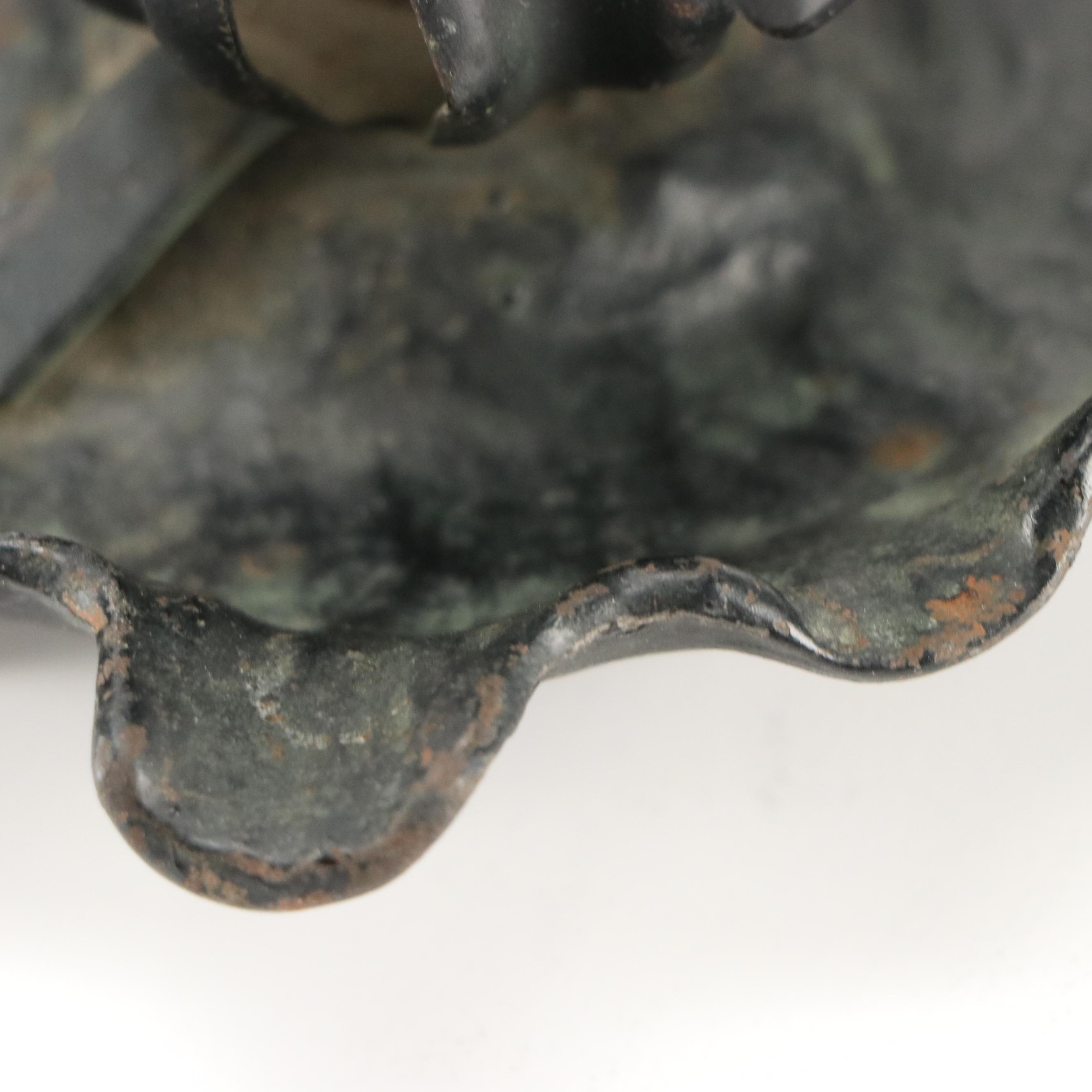 Arts and Crafts Style Patinated Metal "Lily Pad" Desk Lamp, Circa 1910–1920