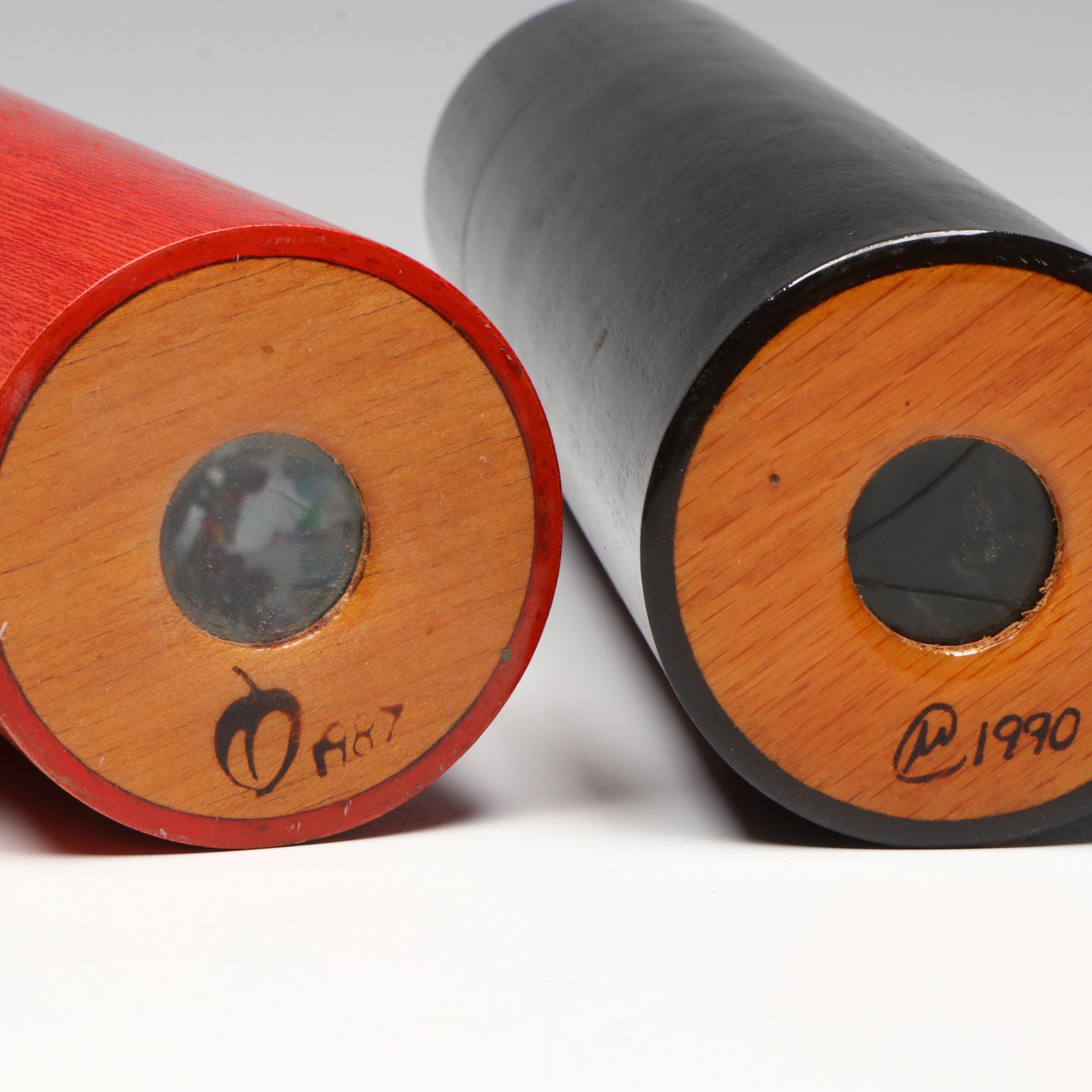Vintage Wooden and Glass Kaleidoscopes with "Space Tube" Inserts