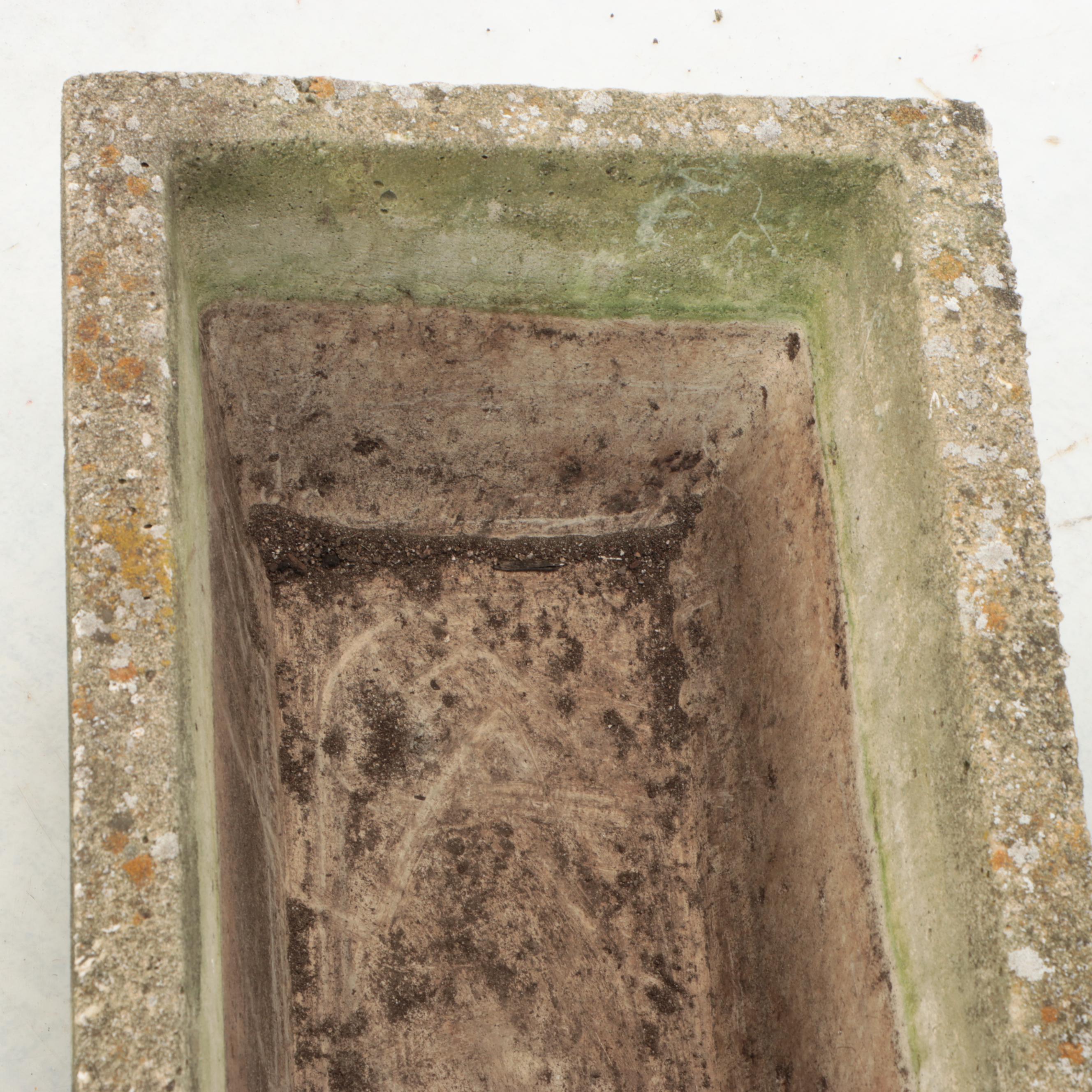 Louis XVI Style Fleur-de-lis Concrete Rectangular Planters