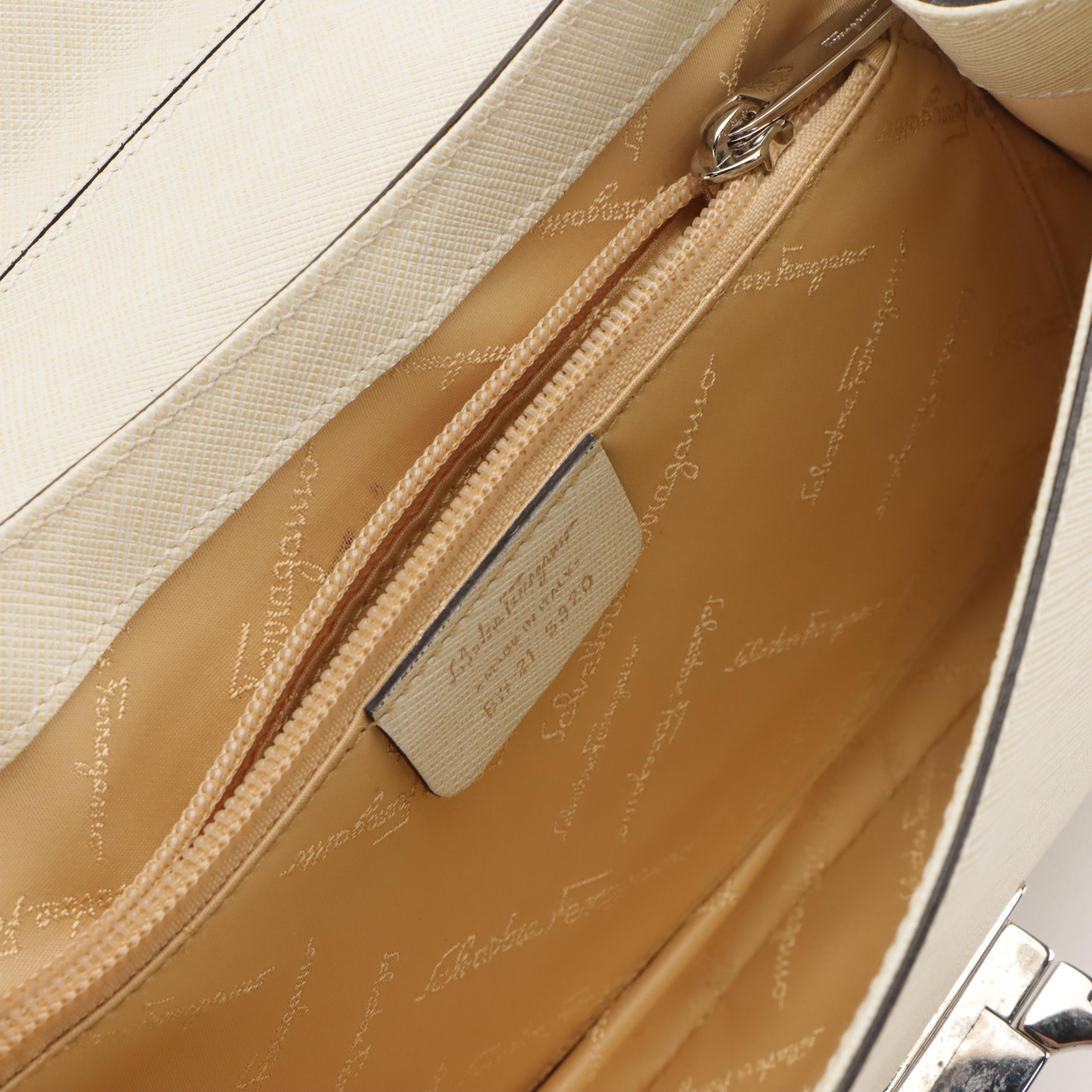 Salvatore Ferragamo Saffiano Leather Front-Flap Shoulder Bag with Gancini Clasp