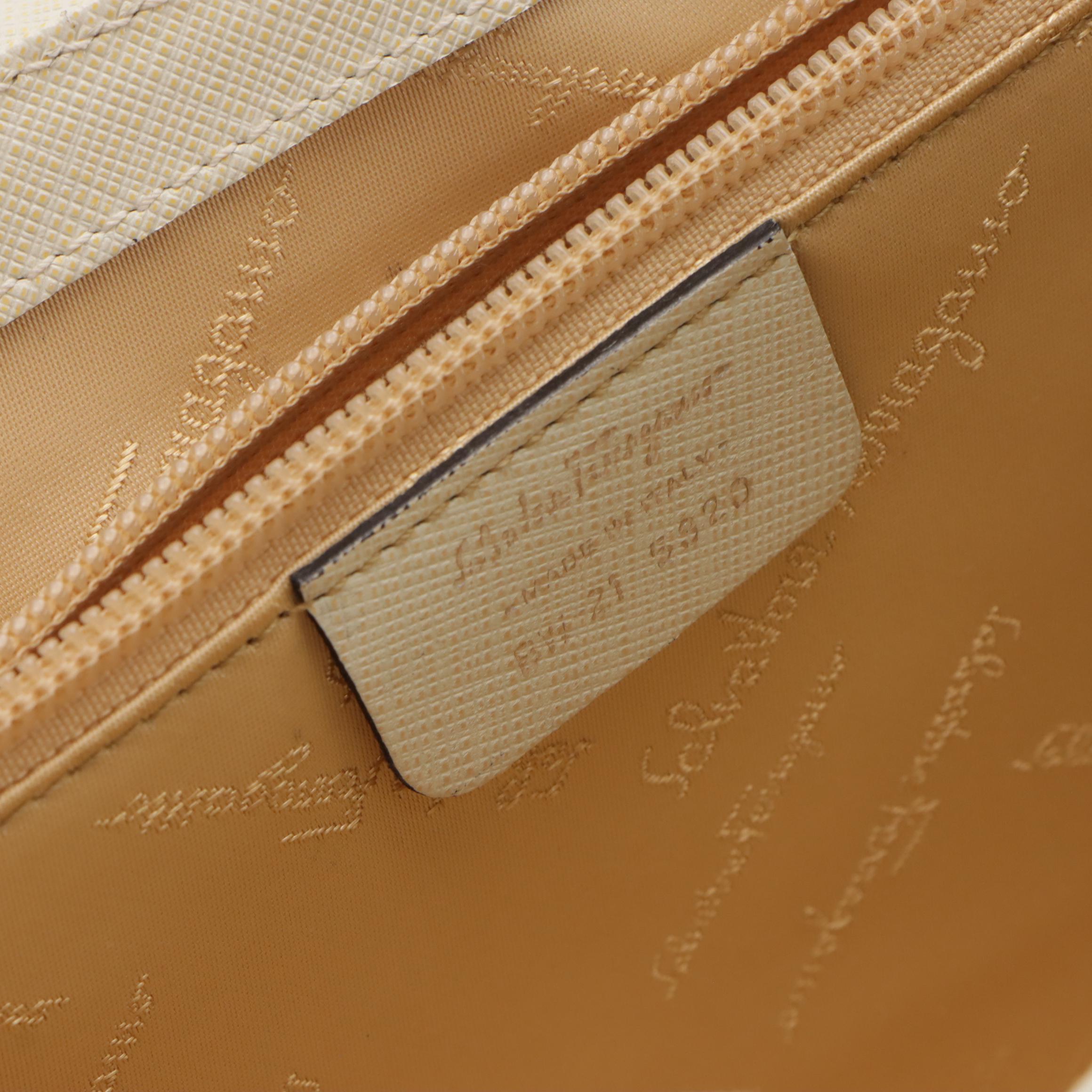 Salvatore Ferragamo Saffiano Leather Front-Flap Shoulder Bag with Gancini Clasp