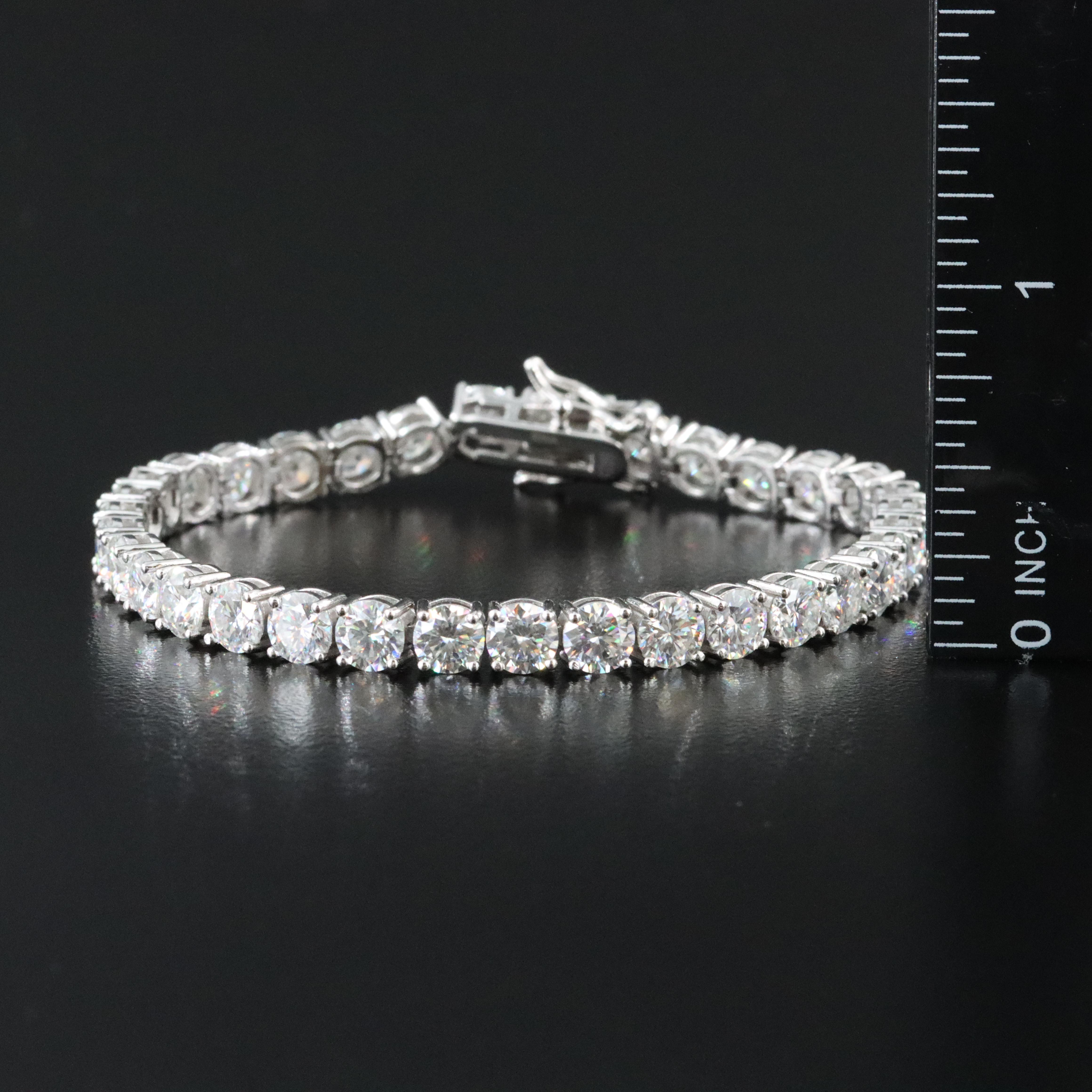 Sterling Moissanite Line Bracelet