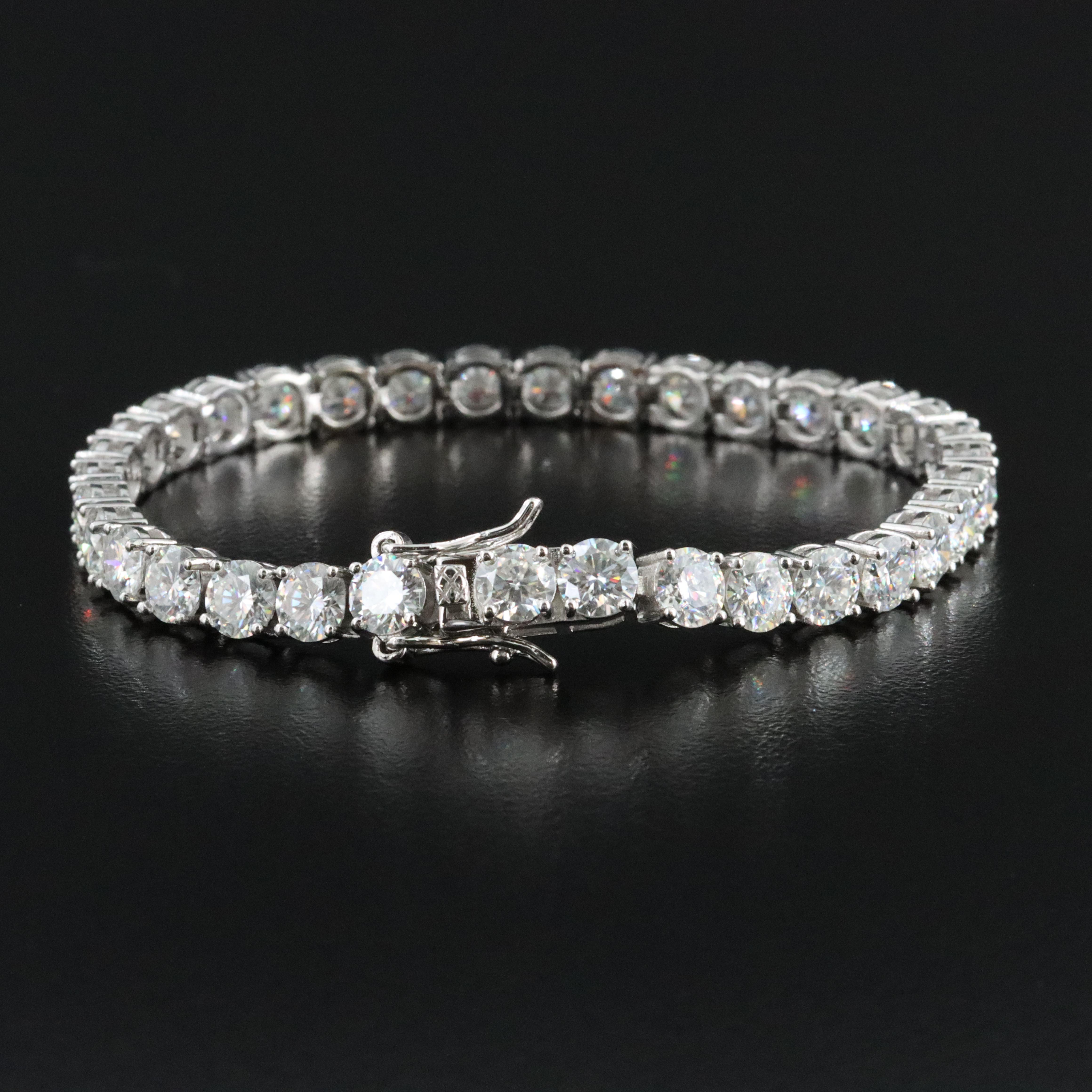 Sterling Moissanite Line Bracelet